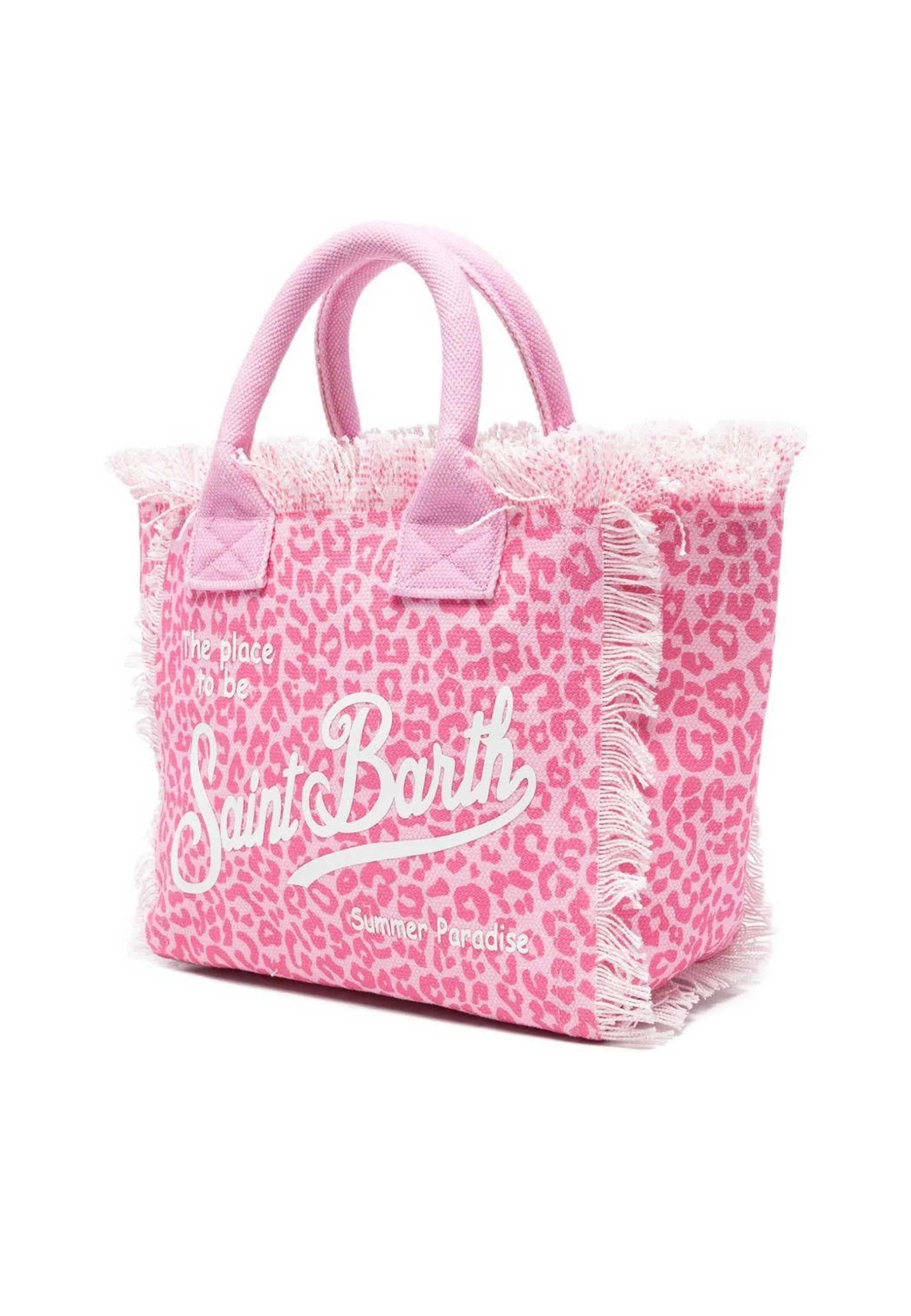 Mc2 saint barth Borsa Colette Effetto Leopardato con Logo Bianco e Frange COL0001 03479L MC2 SAINT BARTH 