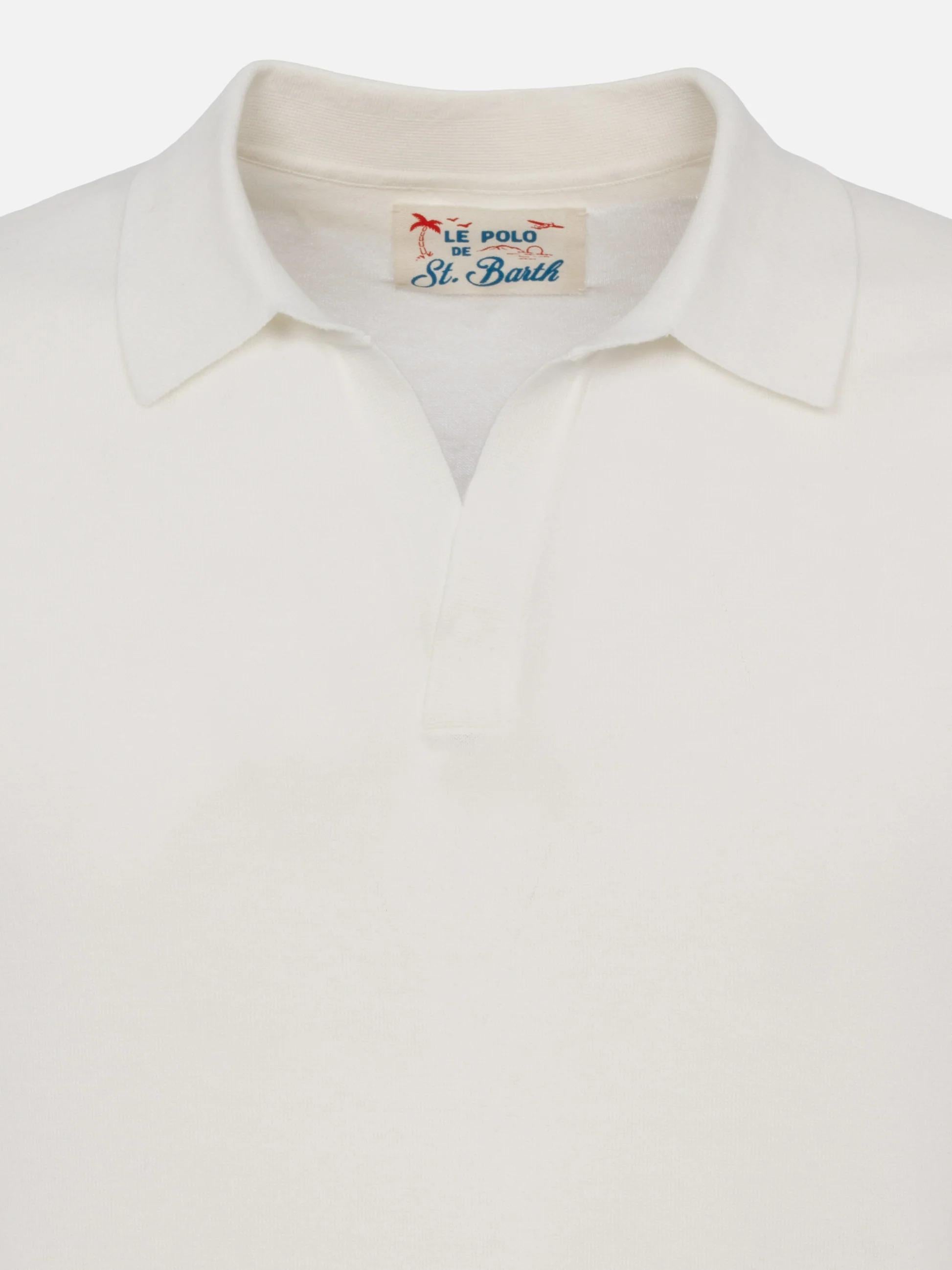 Polo Sloan senza bottoni in maglia bianca Mc2 Saint Barth SLO000900100L SLO0009 00100L MC2 SAINT BARTH 