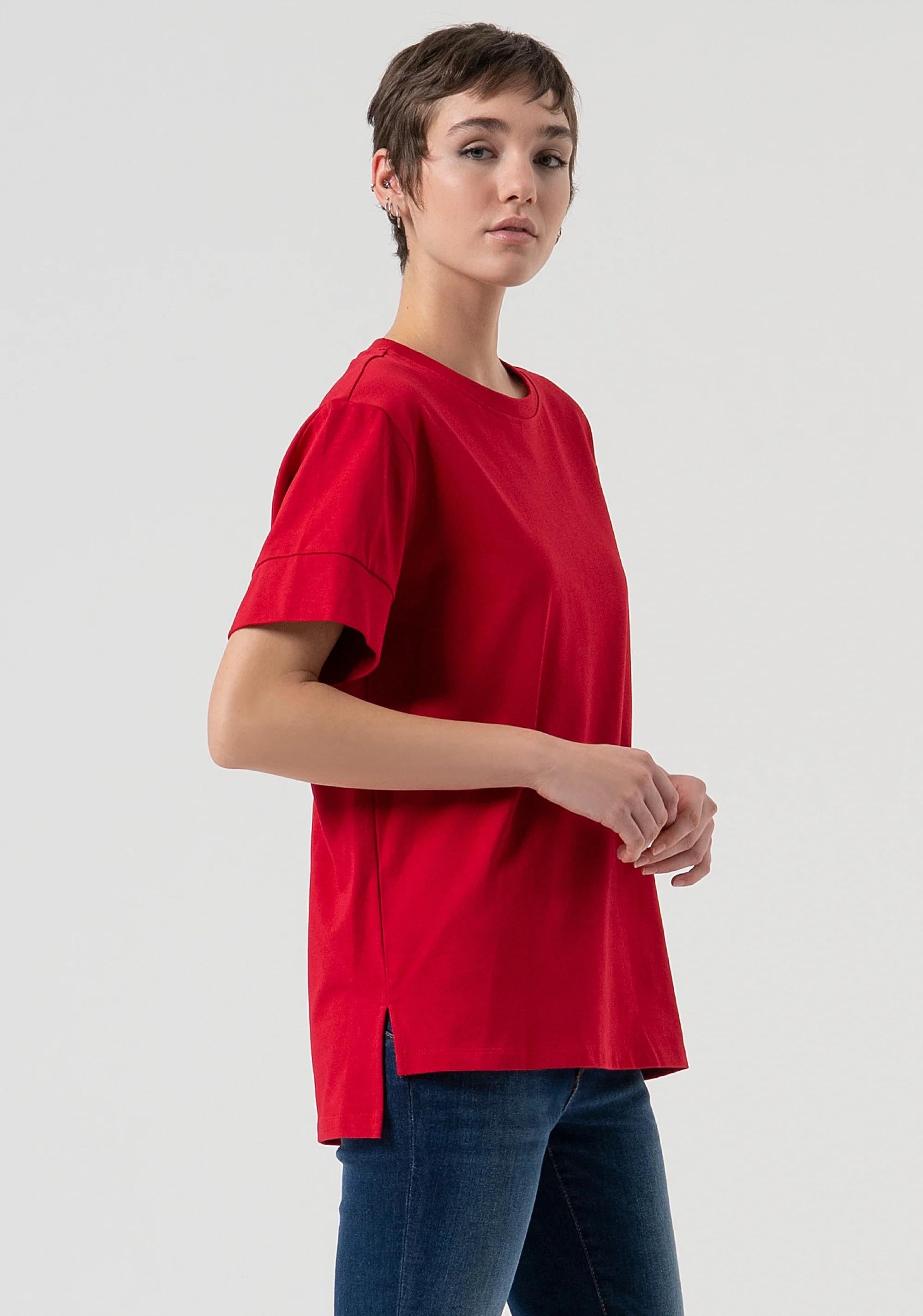 Fracomina T-shirt loose fit in cotone redwine FP25WT3057J40101 T51 FRACOMINA 