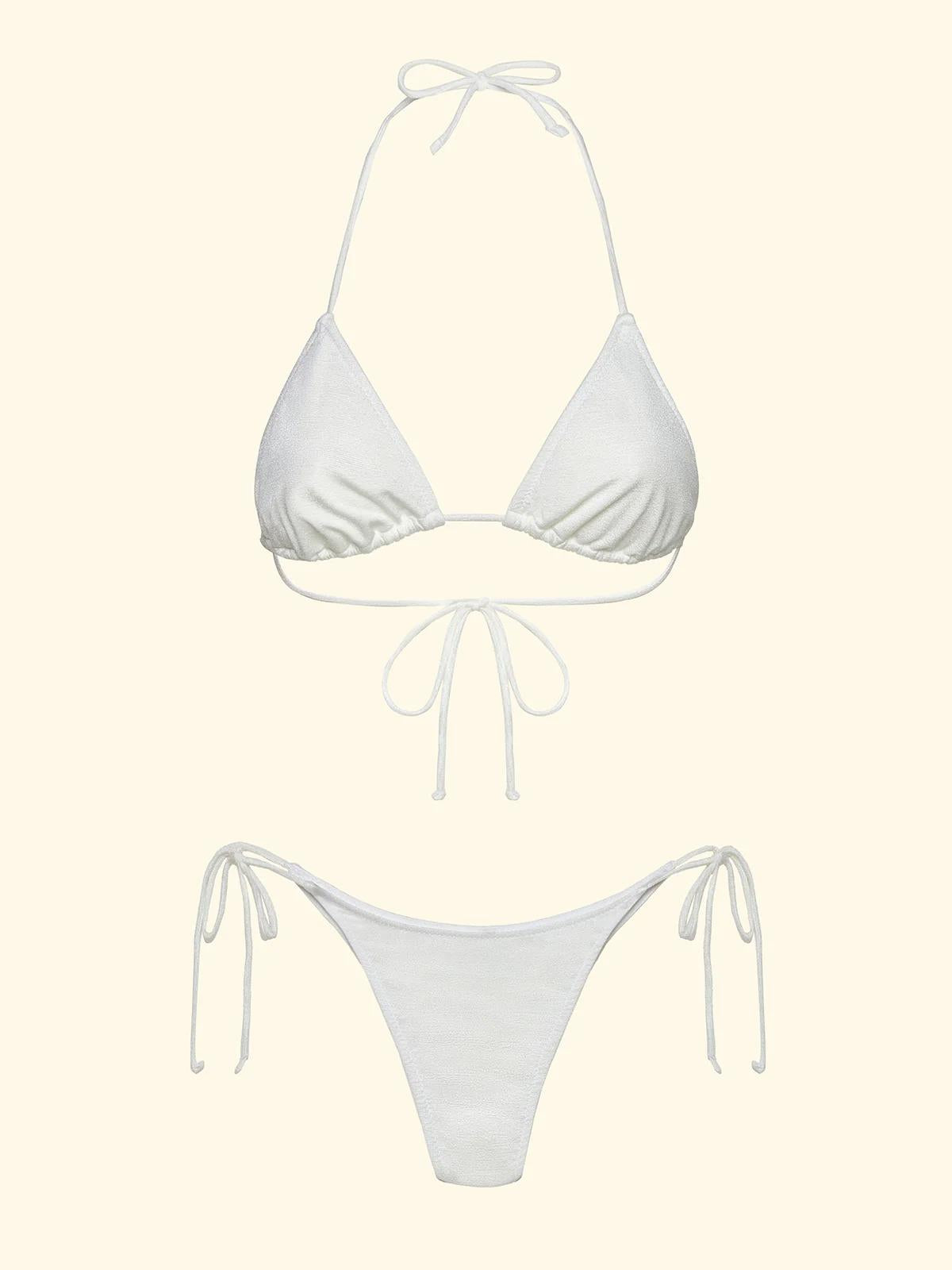 Bikini Donna F**K Triangolo con Slip Regolabile Bianco SW1800-WH<BR/> FK00-SW1800 WH F**K 