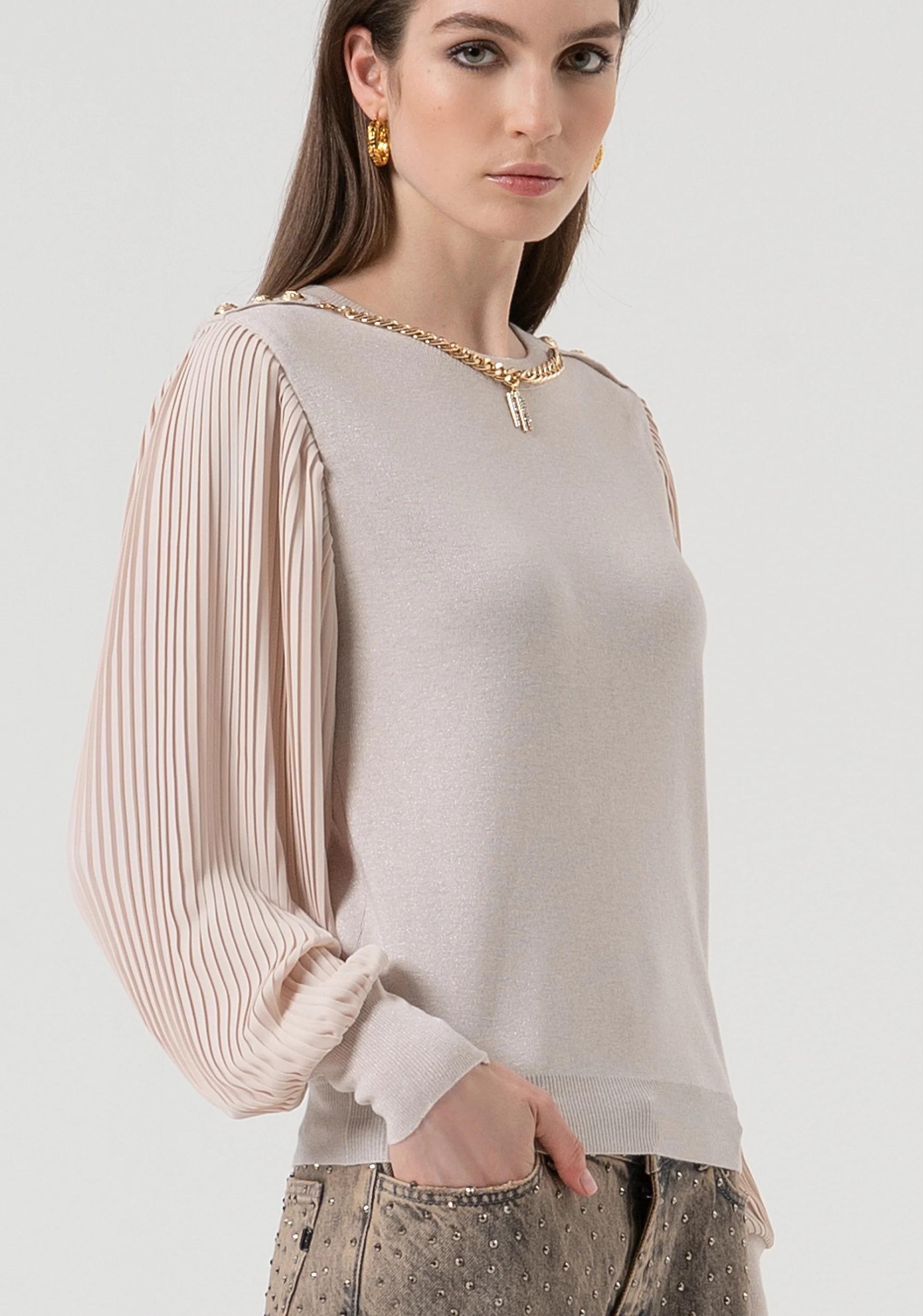 Fracomina Maglia regular con lana e lurex vanilla lurex FR25WT7027K459Q7 524 FRACOMINA 