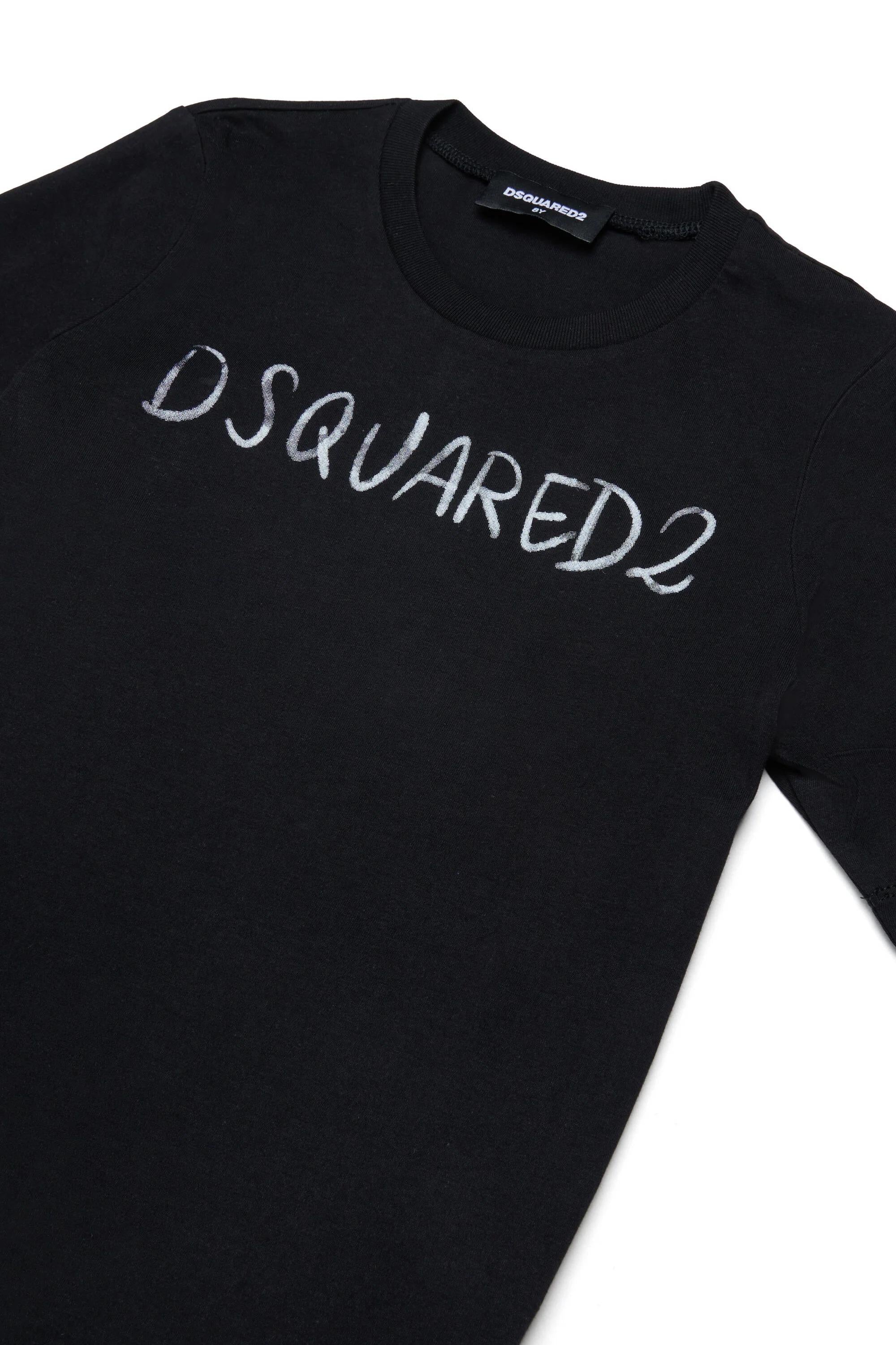 T-shirt girocollo con logo nera DQ3158-DSQUARED KID DQ3158-D0AGP DQ900 DSQUARED KID 