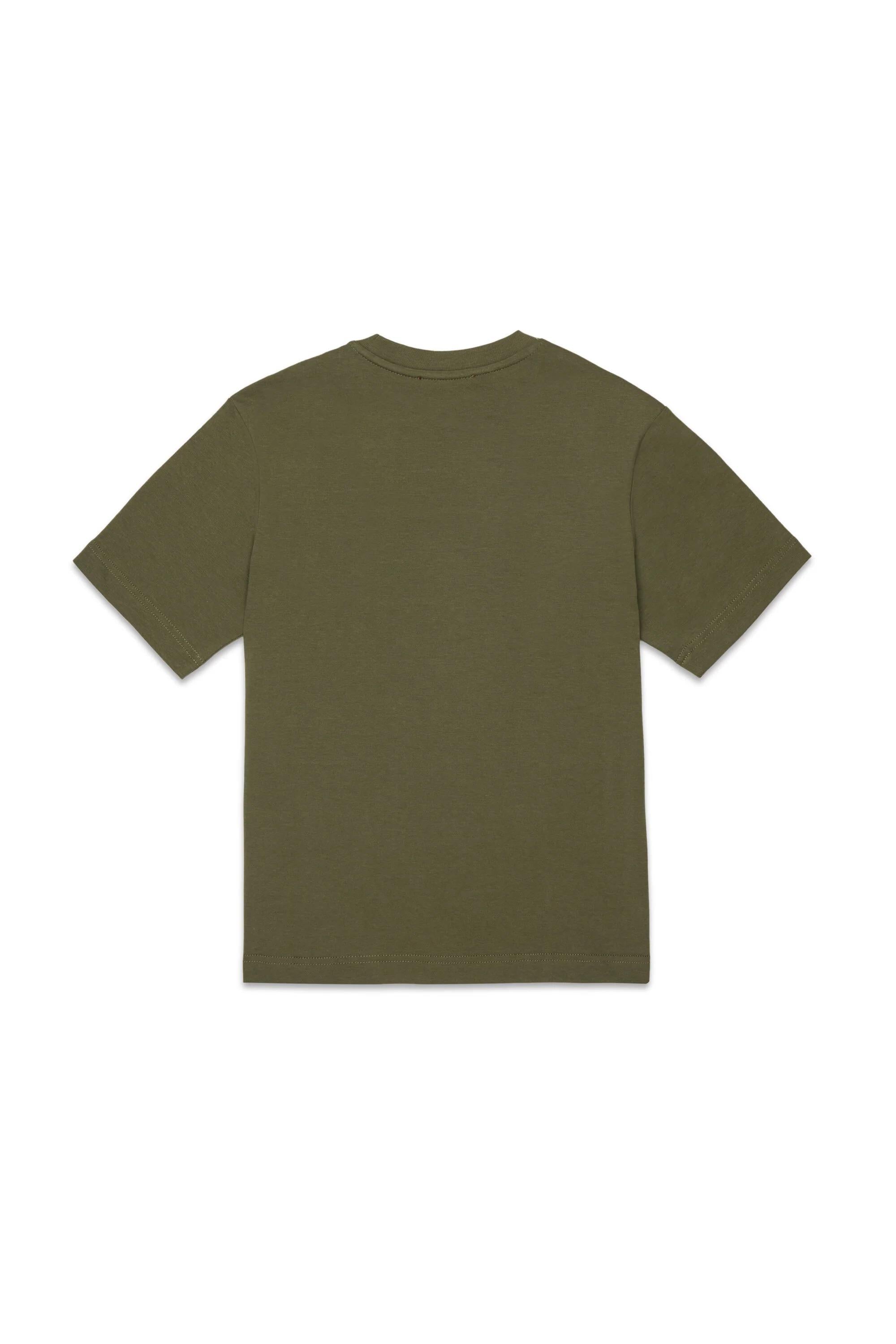 T-shirt con logo Oval D stampato verde militare J02601-00YI9 K511 DIESEL 