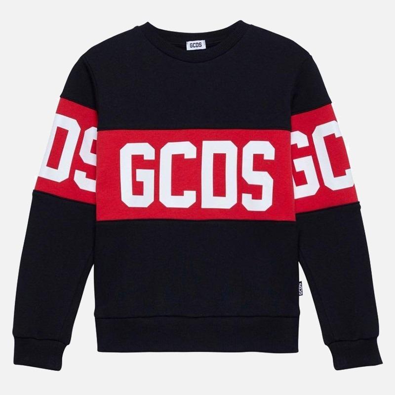 Felpa bambino GCDS kids nera in cotone Z0UKQE584F004 999R GCDS 