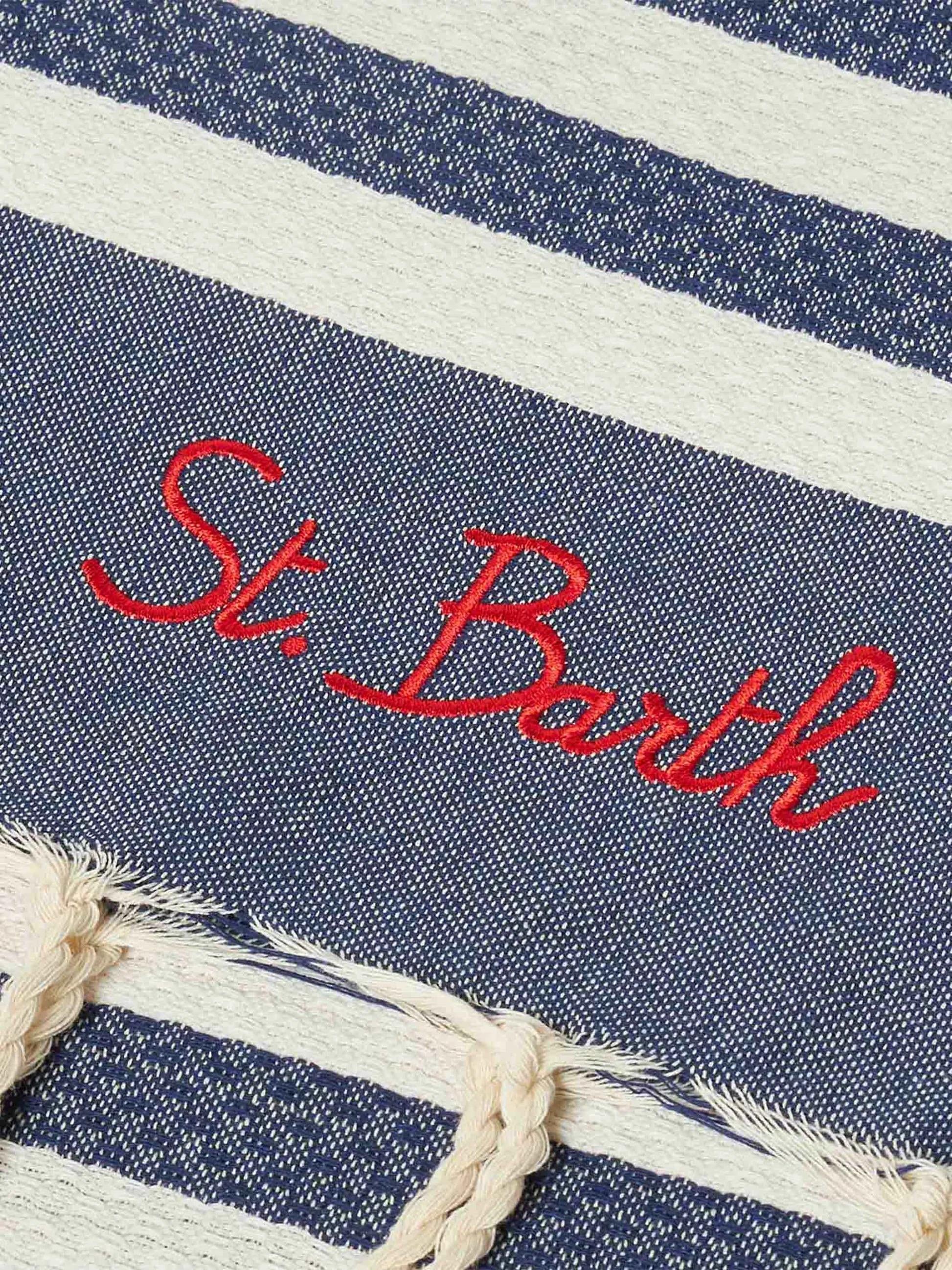 Telo mare Foutas a righe blu e bianche-FOUT01202757L FOUT012 02757L MC2 SAINT BARTH 