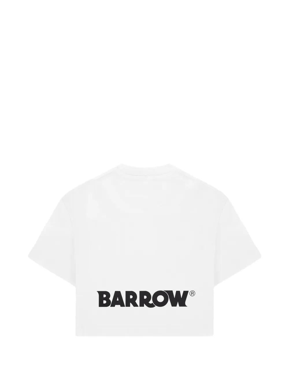 Barrow T-shirt Cropped Nera Con Smile E Logo S6BKJGTH099 Off White S6BKJGTH099 002 BARROW 