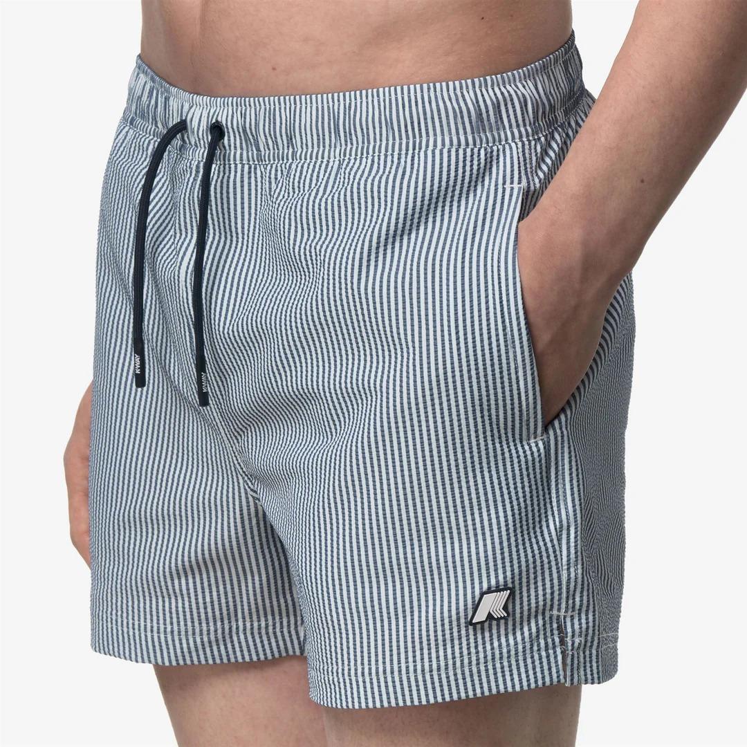 HAZEL MID STRIPES BEACH<BR/>WHITE-BLUE DEPTH K8141KW ALD K-WAY 