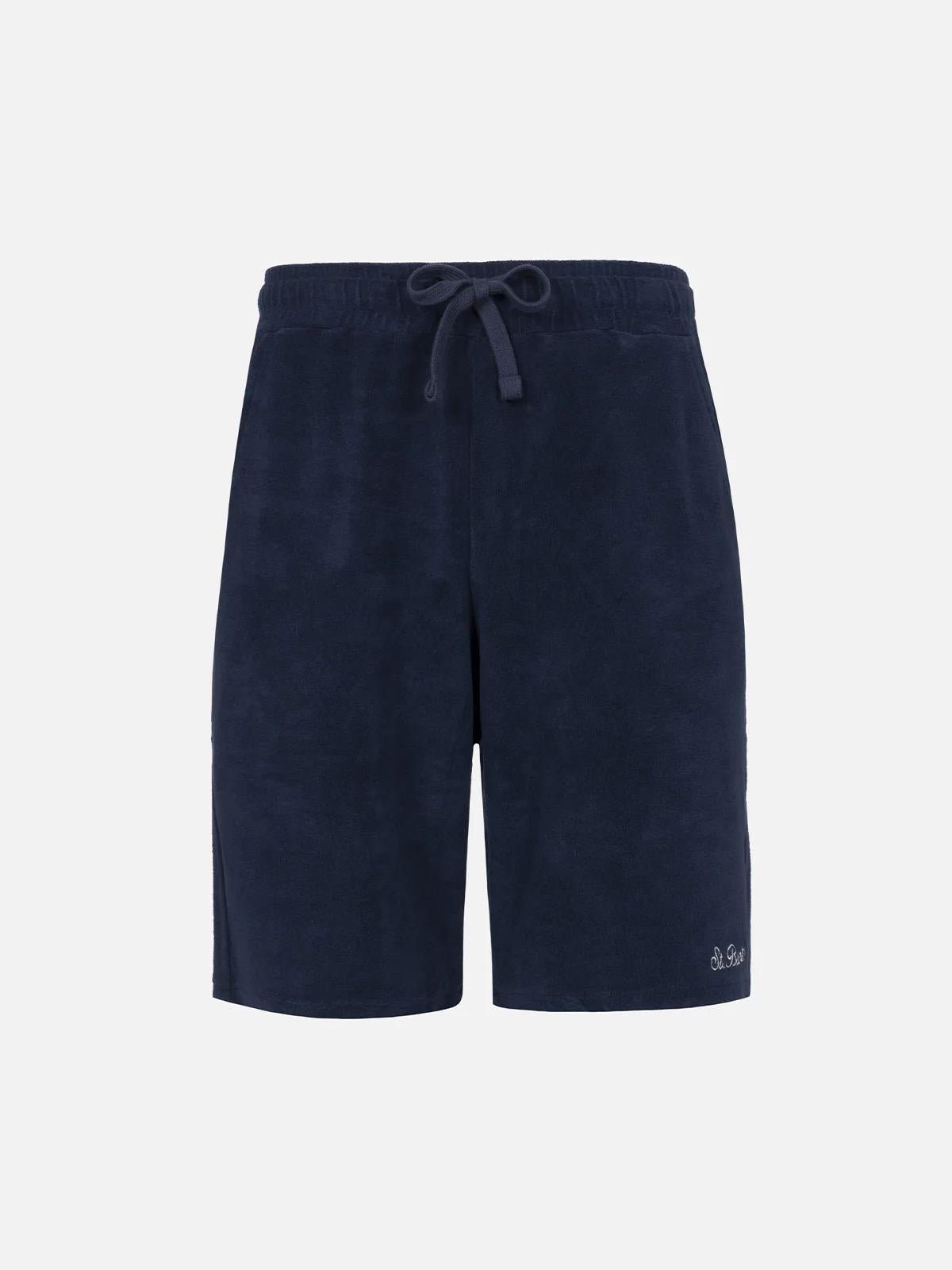 Bermuda Randle Sponge in tessuto effetto spugna blu navy tinta unita blu RANL003 00145L MC2 SAINT BARTH 