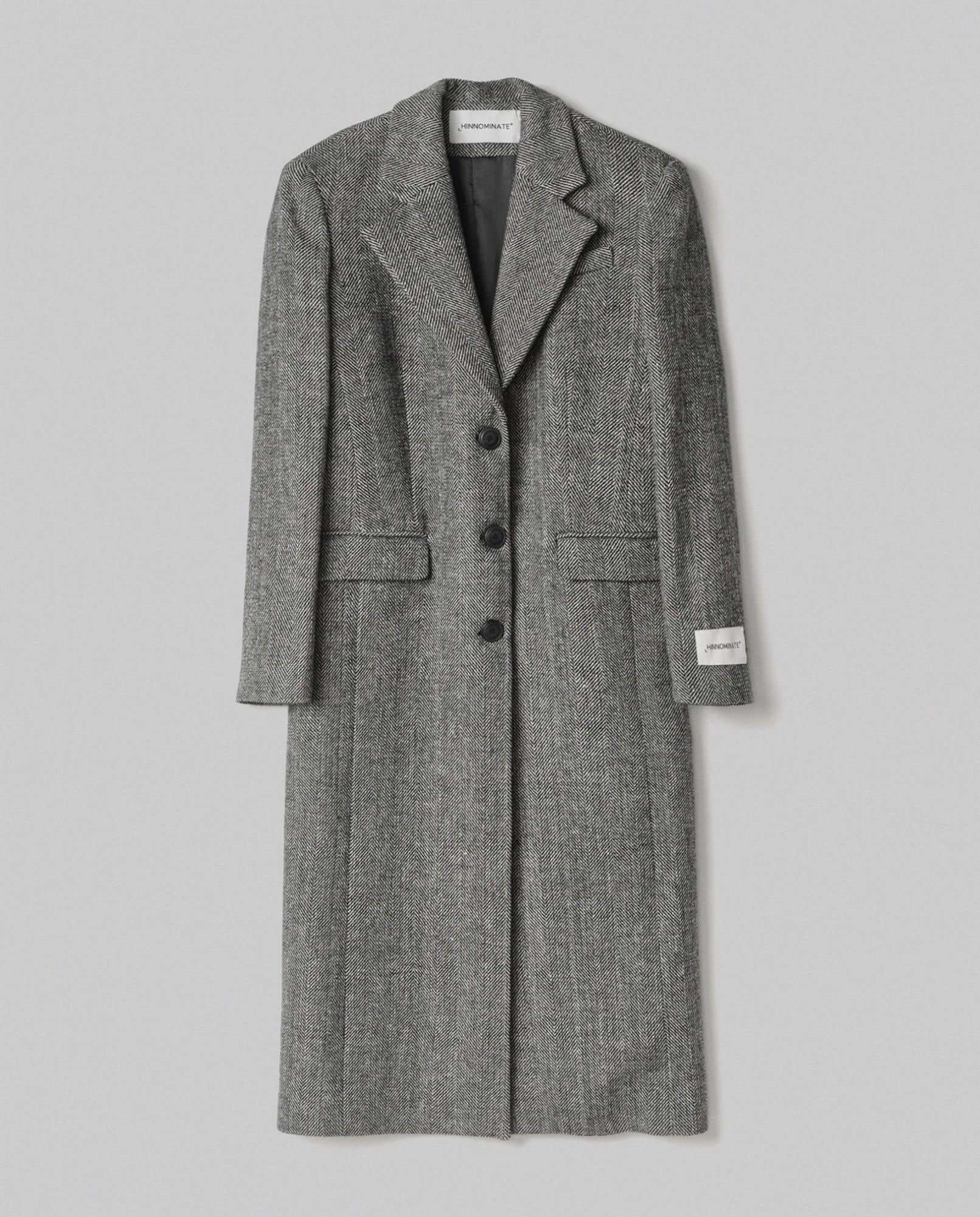 Cappotto Lungo Spigato Monopetto  Nero HINNOMINATE HMABW02294 NE01 HINNOMINATE 