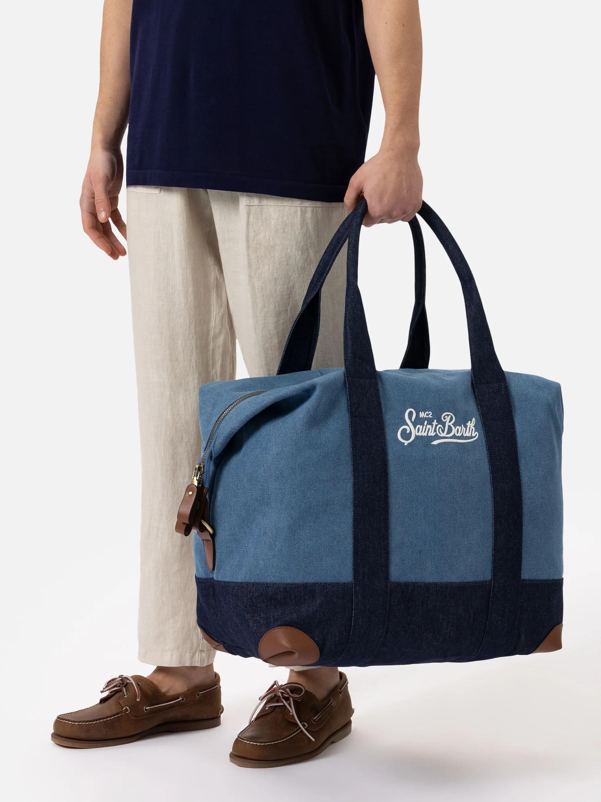 Travel Duffel Bag in denim TRAB001 00436L MC2 SAINT BARTH 