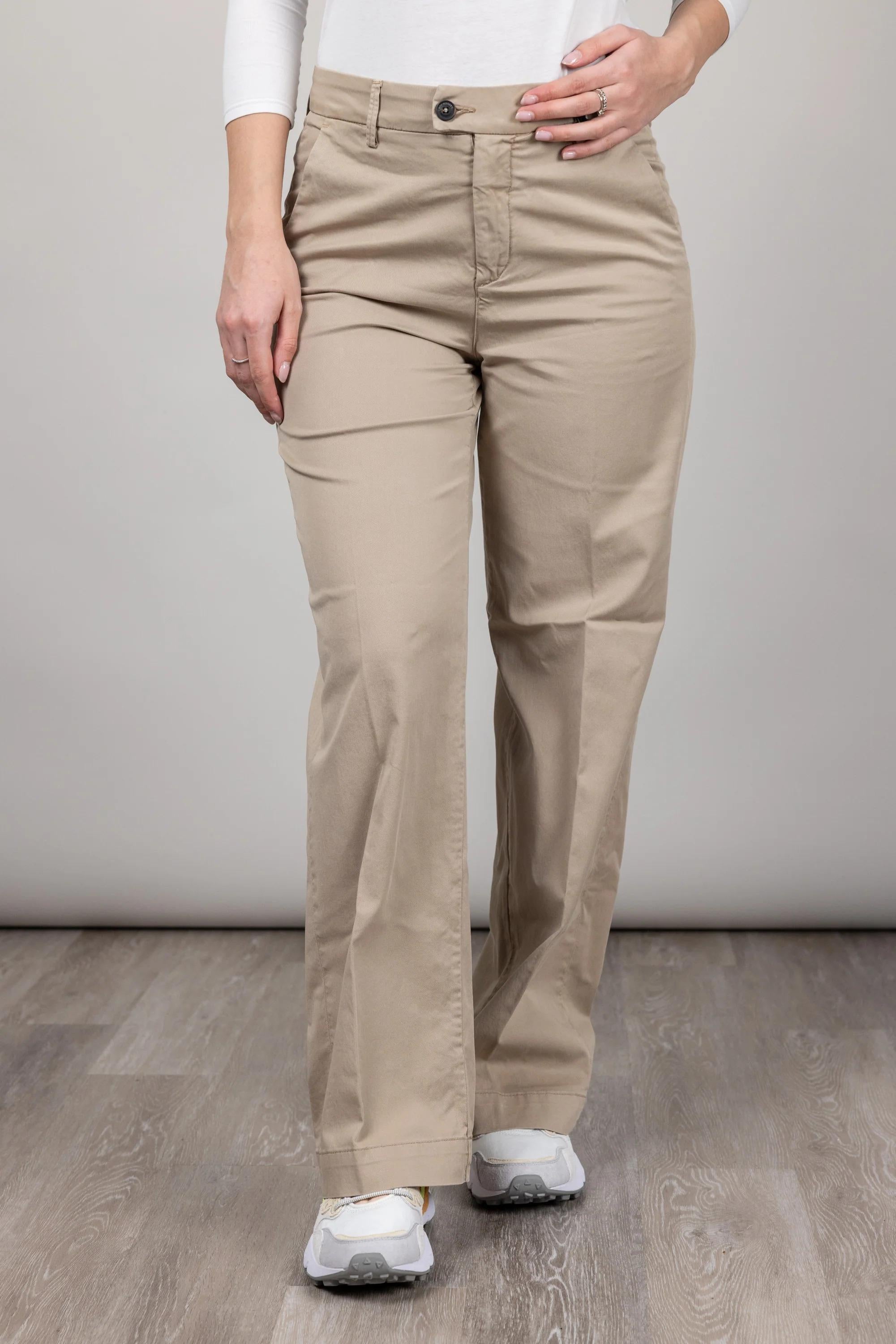 Pantalone Roy Roger's lais woman gabardine lyocell elast.crow sand RND041P3810127 C0105 ROY ROGER'S 