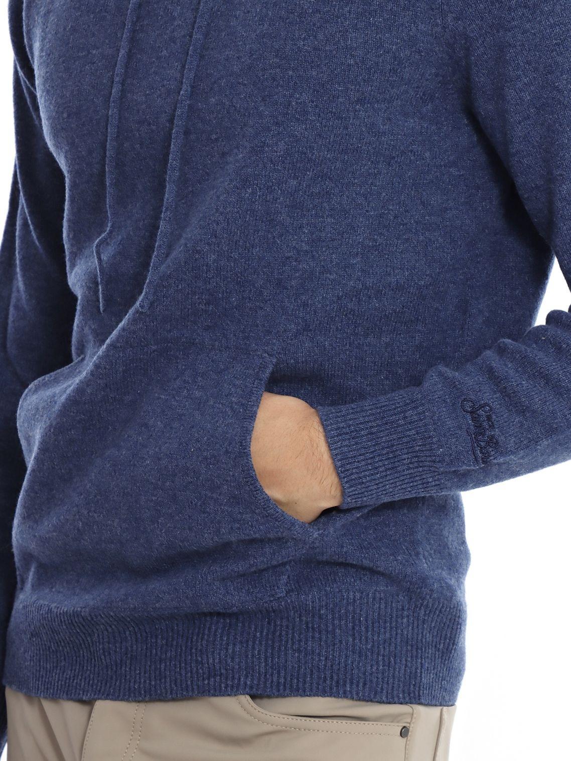 Mc2 Saint Barth  MAHONY LAMBSWOOLHOODED KNIT  DENIM MAH0002 00059I MC2 SAINT BARTH 