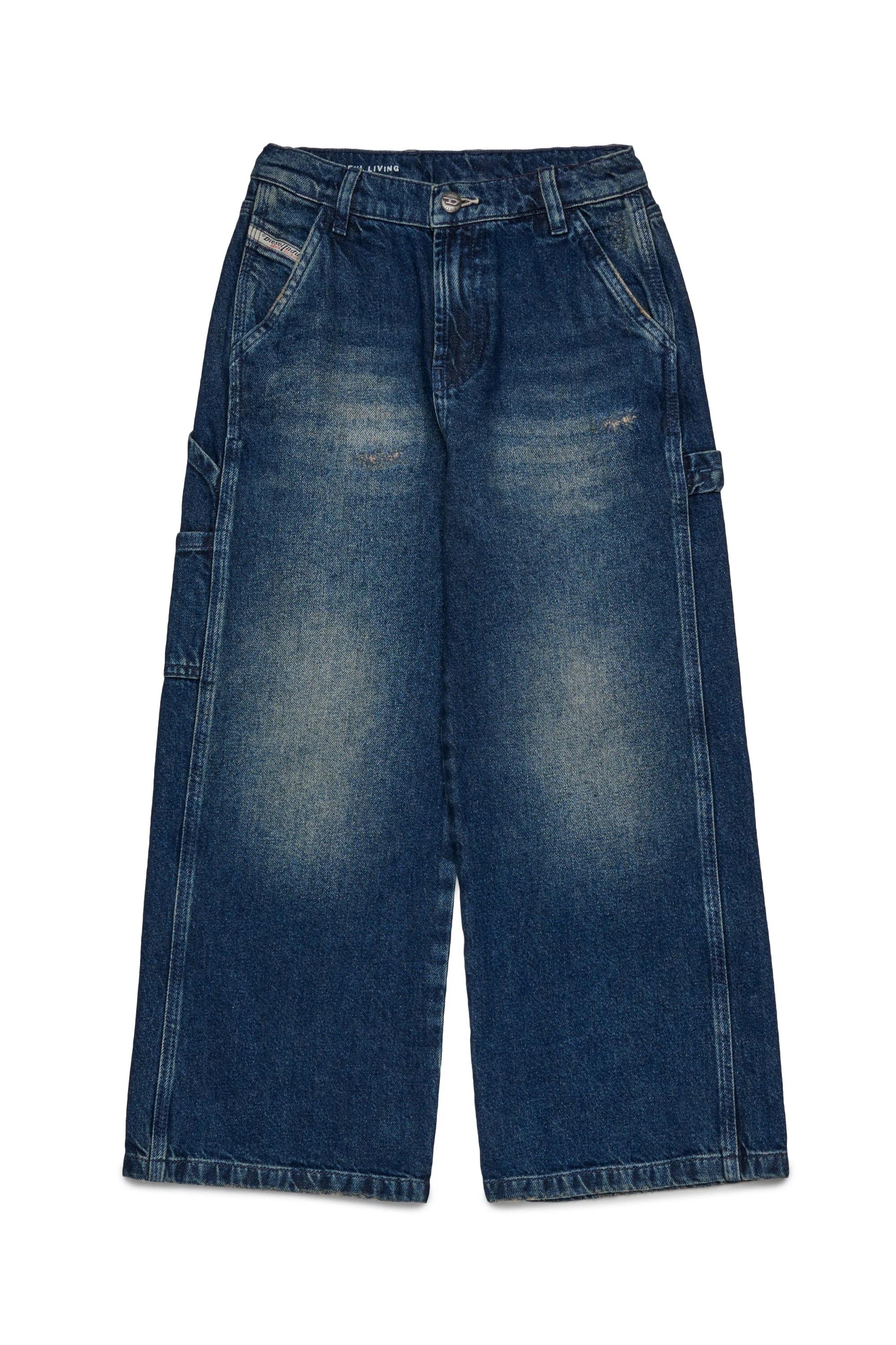 DIESEL<BR/>Jeans blu scuro comodi con effetto sporco - D-Argjx Work J02349-KXBQC K01 DIESEL 