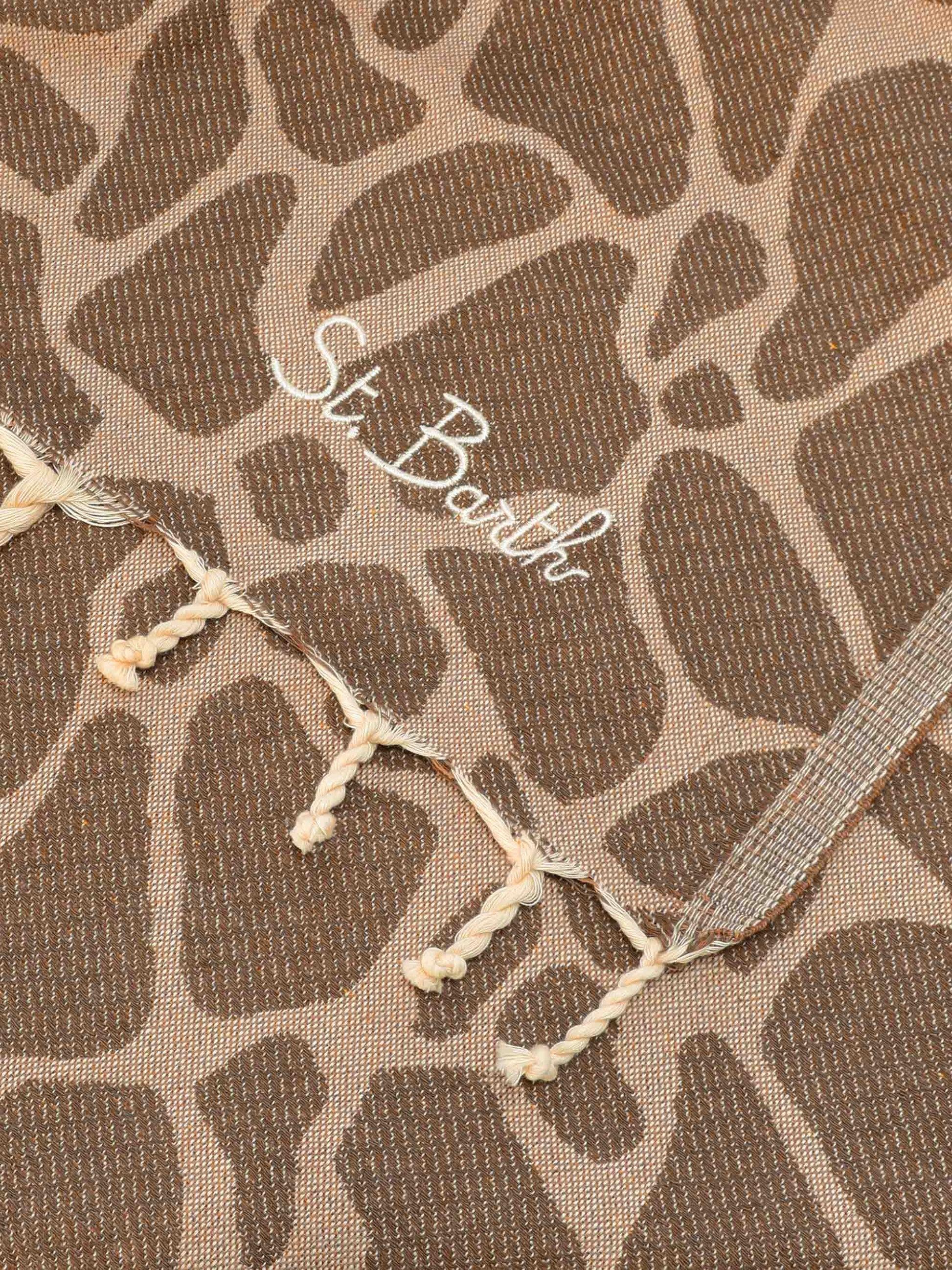 Telo mare Foutas in cotone jacquard con fantasia animalier FOUT009 01061L MC2 SAINT BARTH 