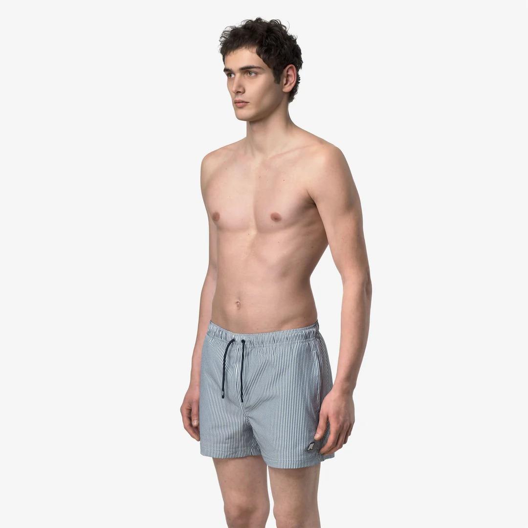 HAZEL MID STRIPES BEACH<BR/>WHITE-BLUE DEPTH K8141KW ALD K-WAY 