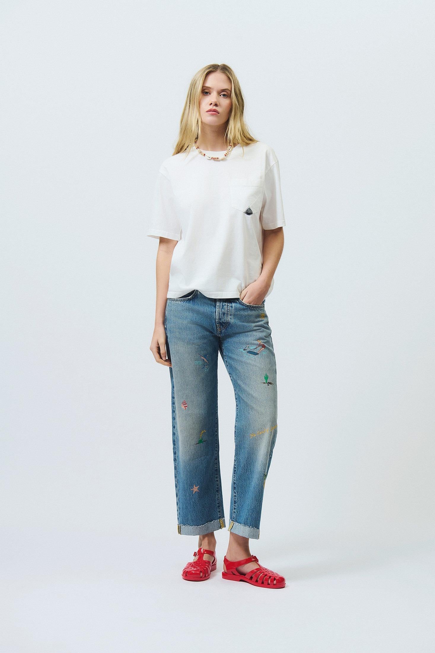 T-shirt pocket jersey Bianca RND586CB55XXXX C0069 ROY ROGER'S 