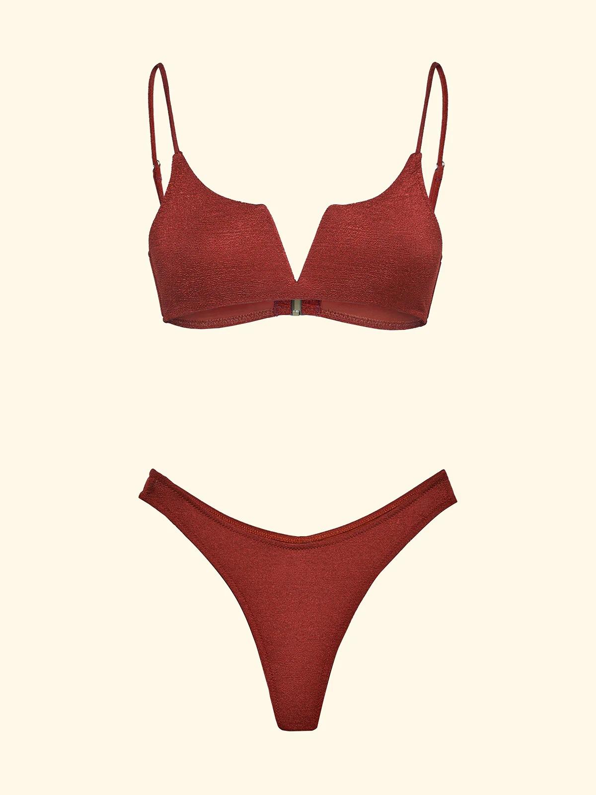 Bikini Donna F**K Top Fisso con ferretto e Slip Americano Fisso Rust SW1805-ru FK00-SW1805 RU F**K 