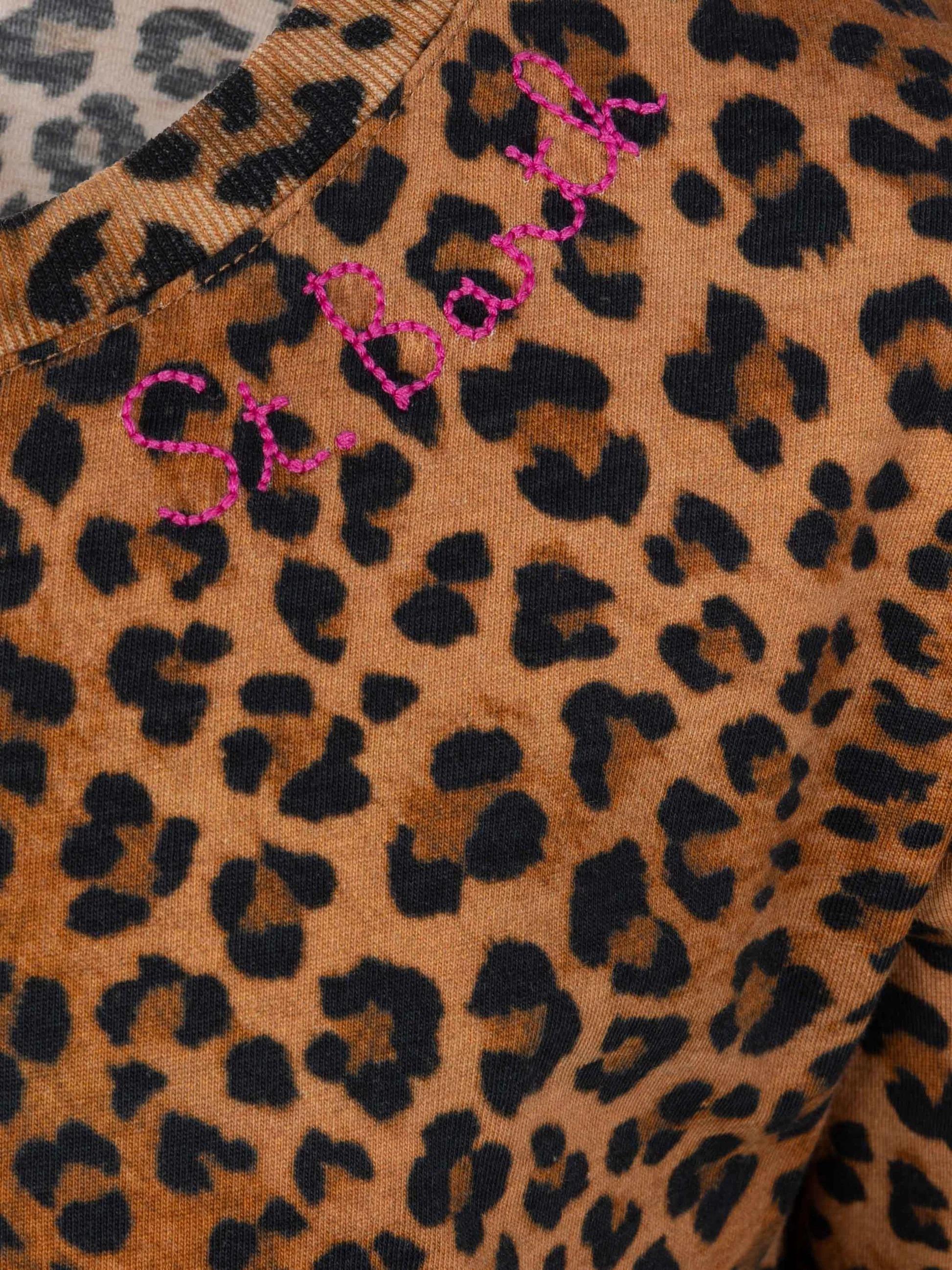 Abito Abbey in cotone con frange e stampa animalier ABY0001 03861L MC2 SAINT BARTH 