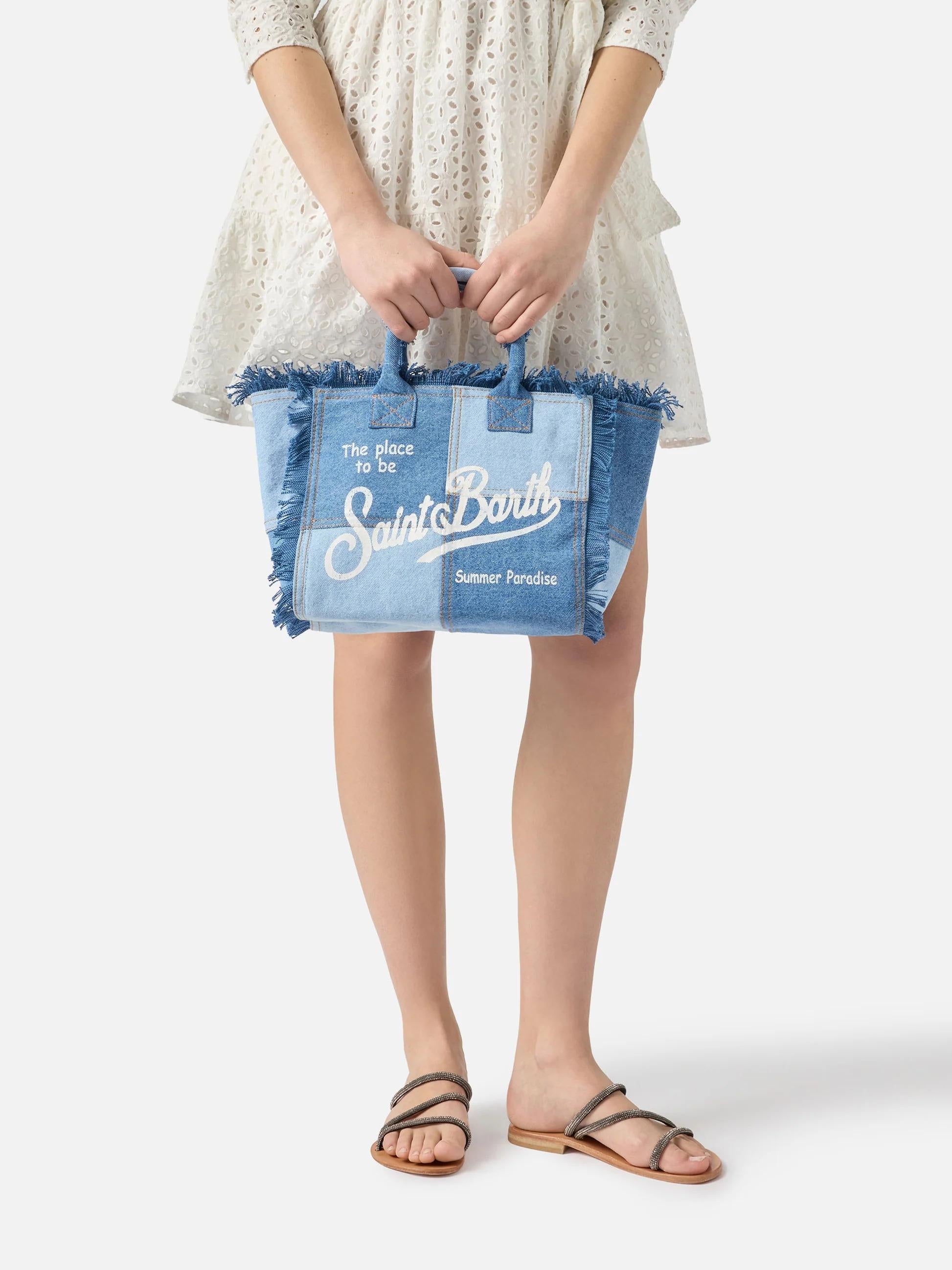 Borsa Colette in denim patchwork COL0001 00402L MC2 SAINT BARTH 
