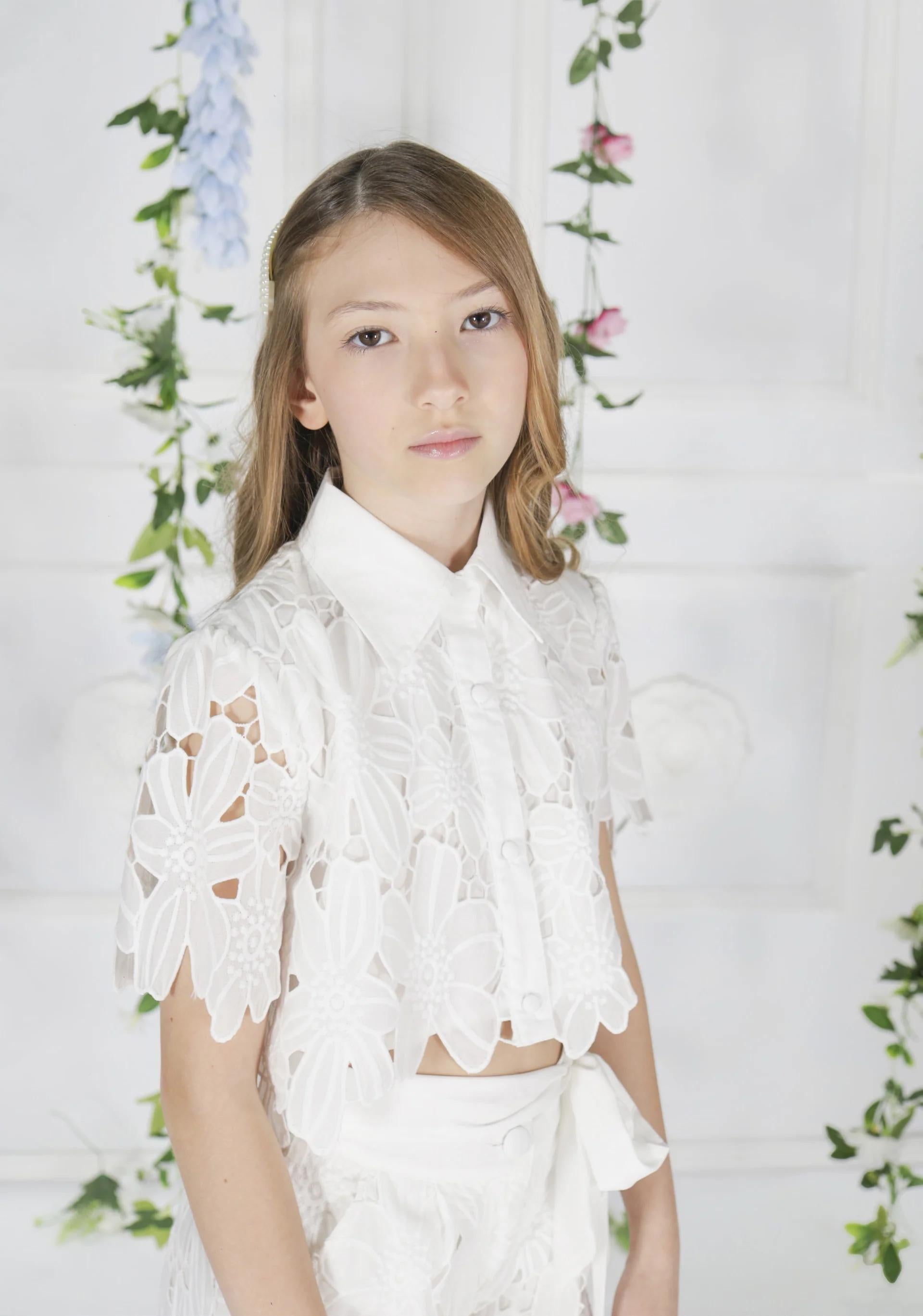 Camicia Fun & Fun bianco bambina FNCJSH02840 WHITE Fun fun couture 
