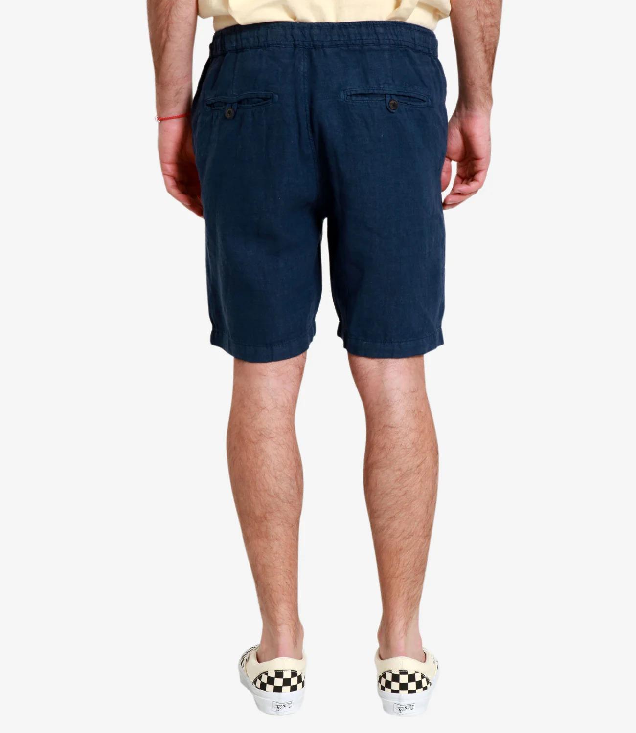 Bermuda portofino heavy linen dyed Blu navy RRU90302P4230569 C0048 ROY ROGER'S 