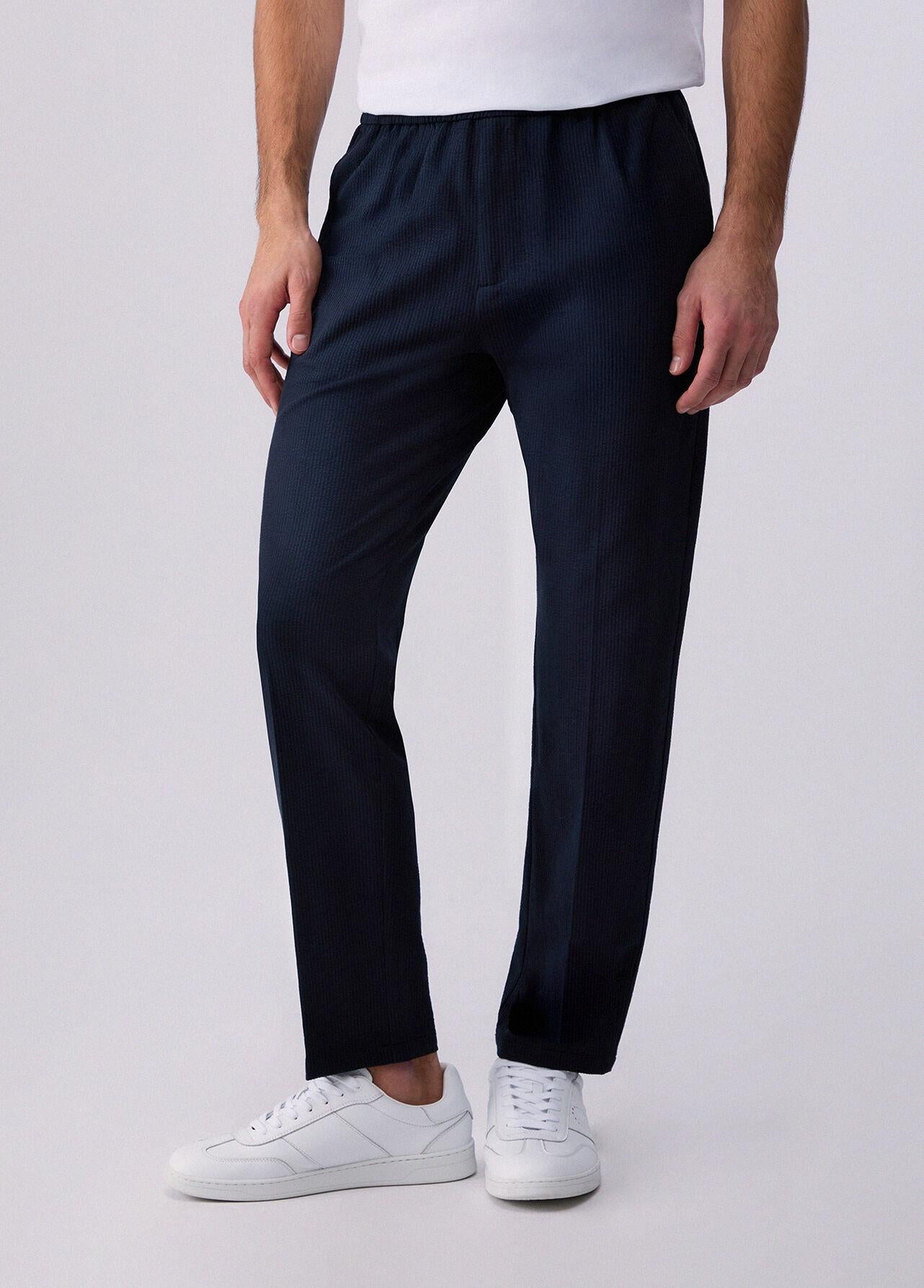 Liu-jo Pantaloni in seersucker blu QA6185T452A 94013 LIU-JO 