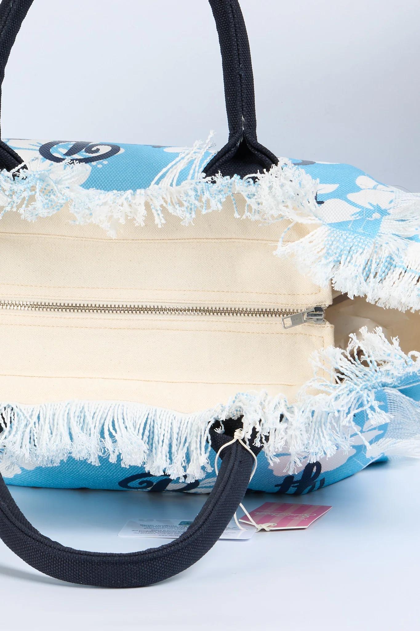 mc2 saint barth<BR/>borsa vanity hibiscus bianco/azzurro donna VANI001 07532L MC2 SAINT BARTH 