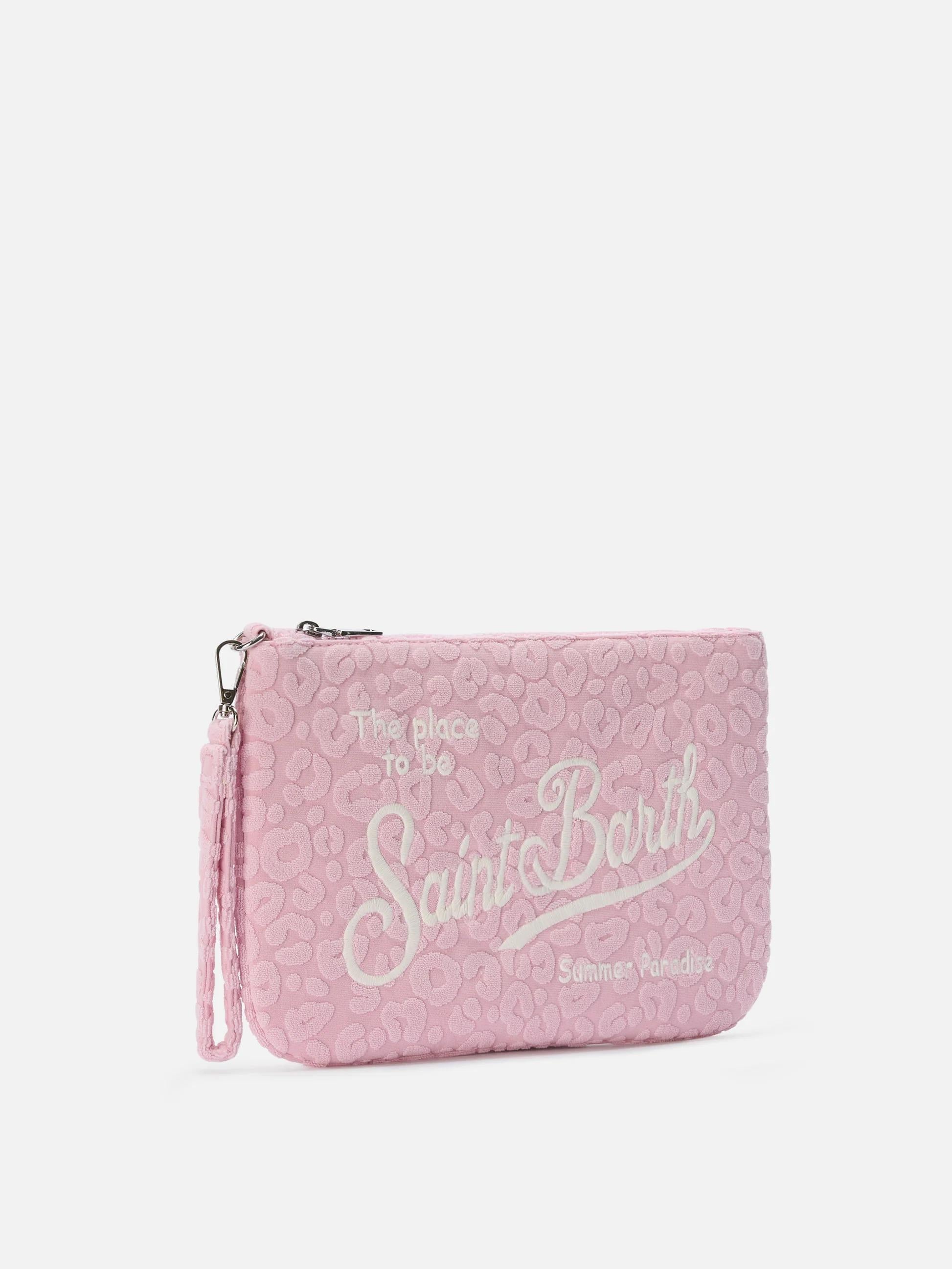 Parisienne Sponge pouch con motivo leopardato in rilievo e trcolla removibile PAR0014 00527L MC2 SAINT BARTH 