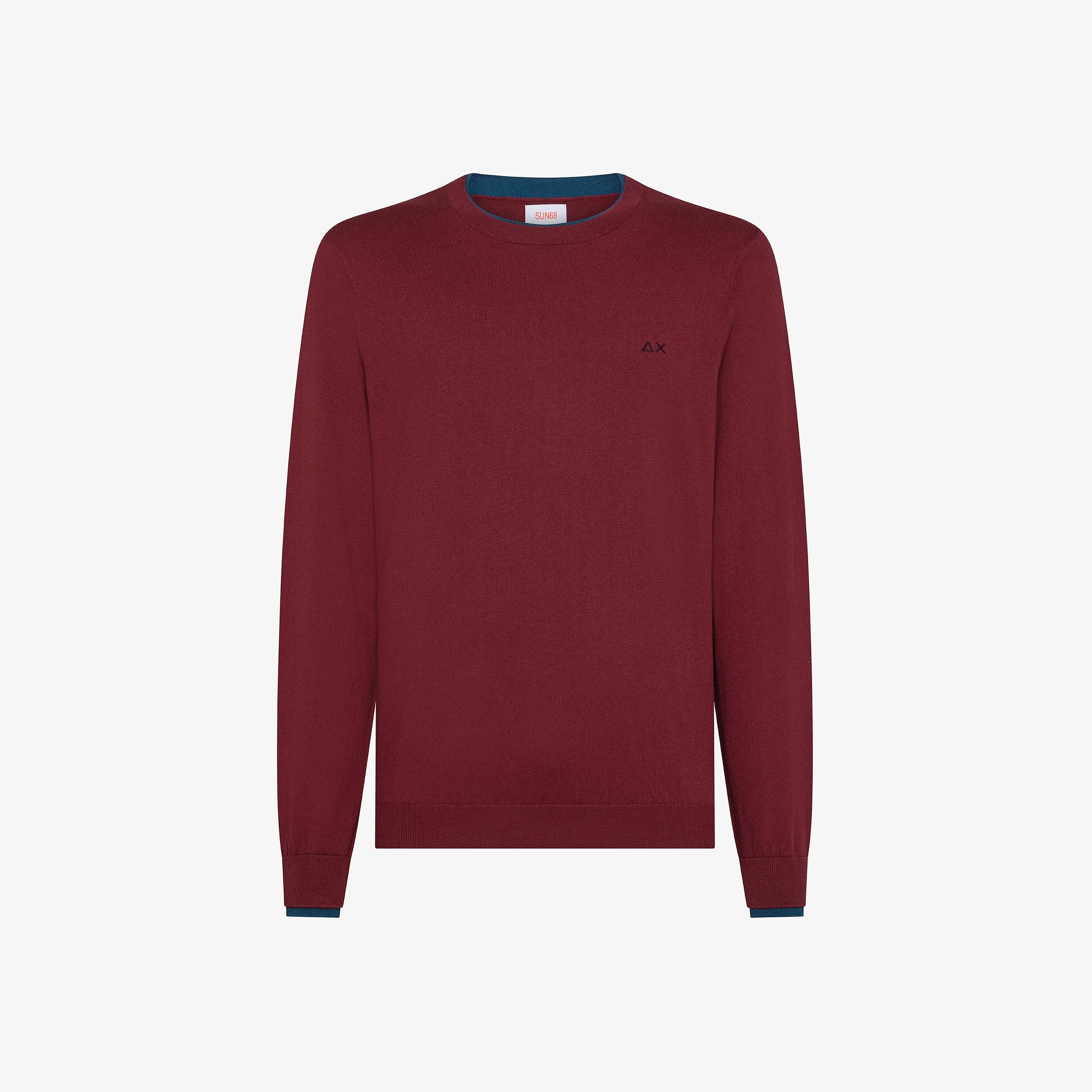 SUN68 Maglia in lana e cotone bordeaux K45141 35 SUN 68 