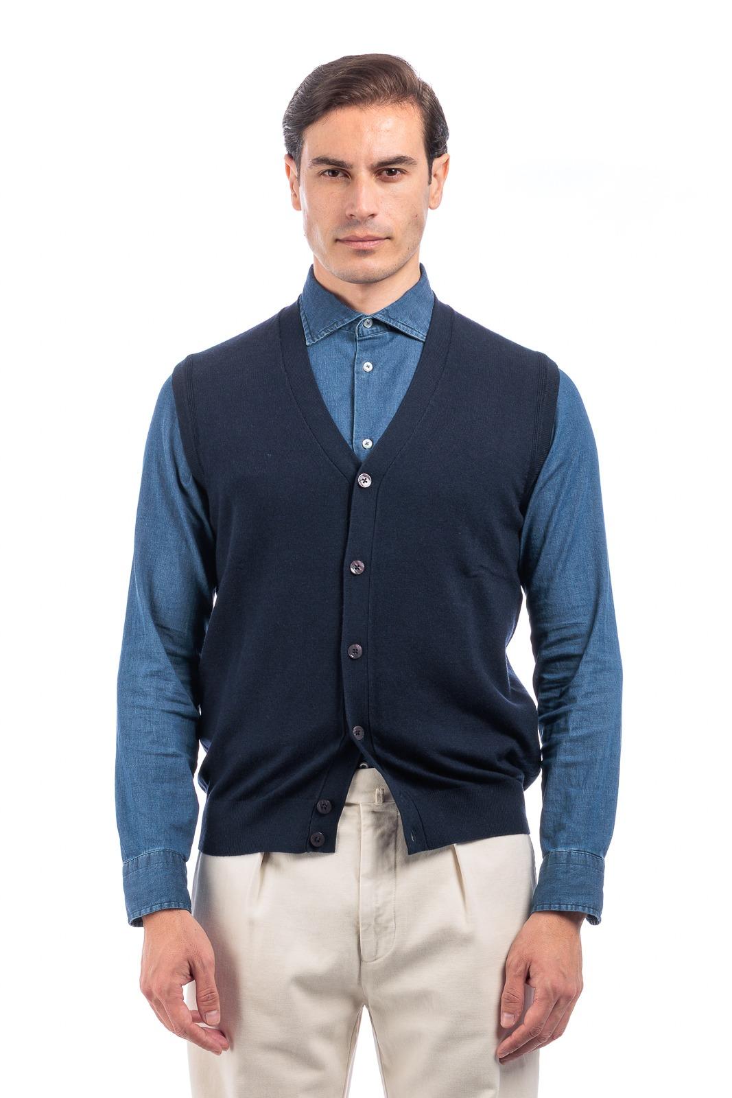 Diktat Gilet viscosa cashmer f.12 BLU NOTTE DK97005 BLU NOTTE DIKTAT 