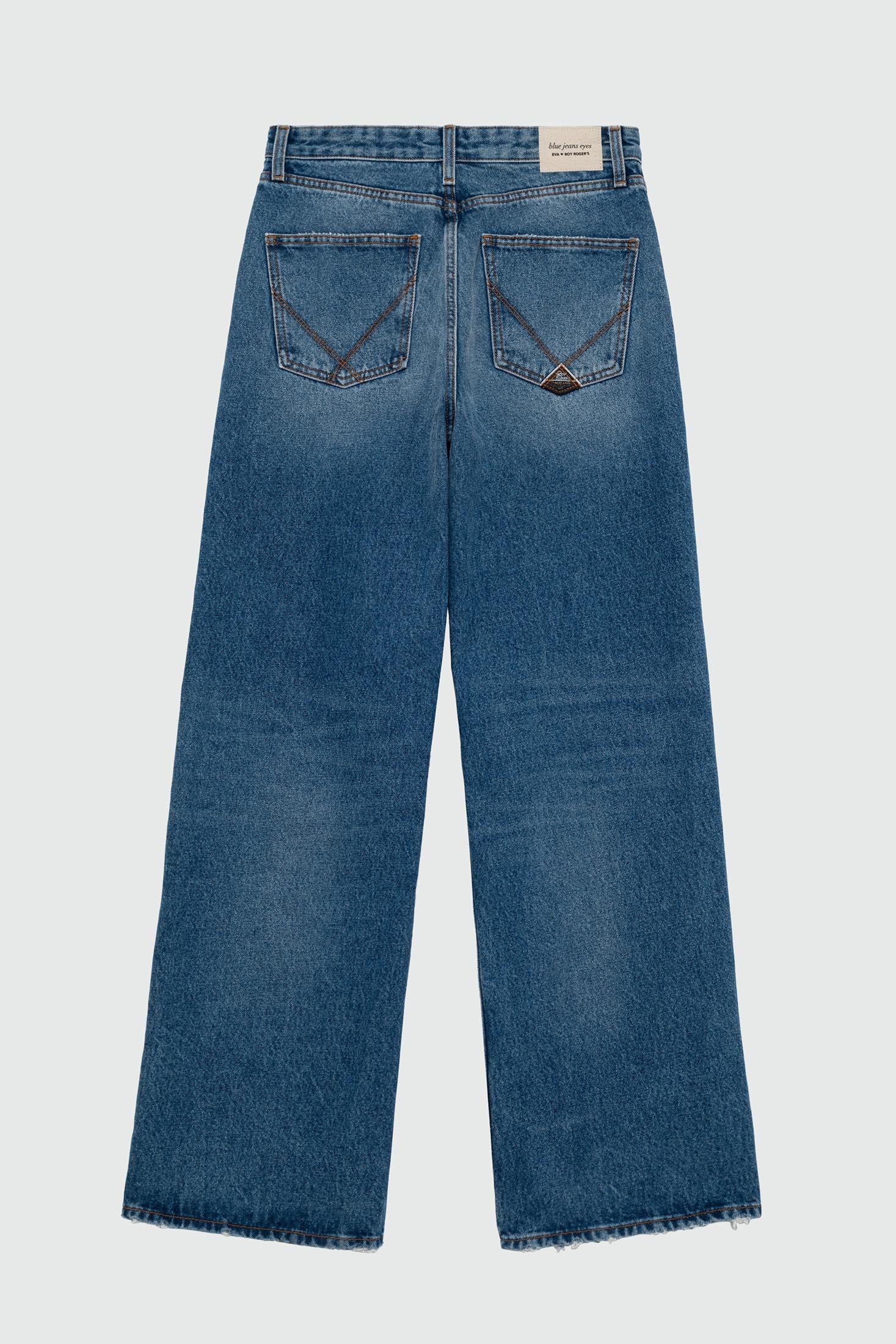 Super wide r.r.eva herzigova denim lyocell cotton vintage RND90350CT312876 C0999 ROY ROGER'S 