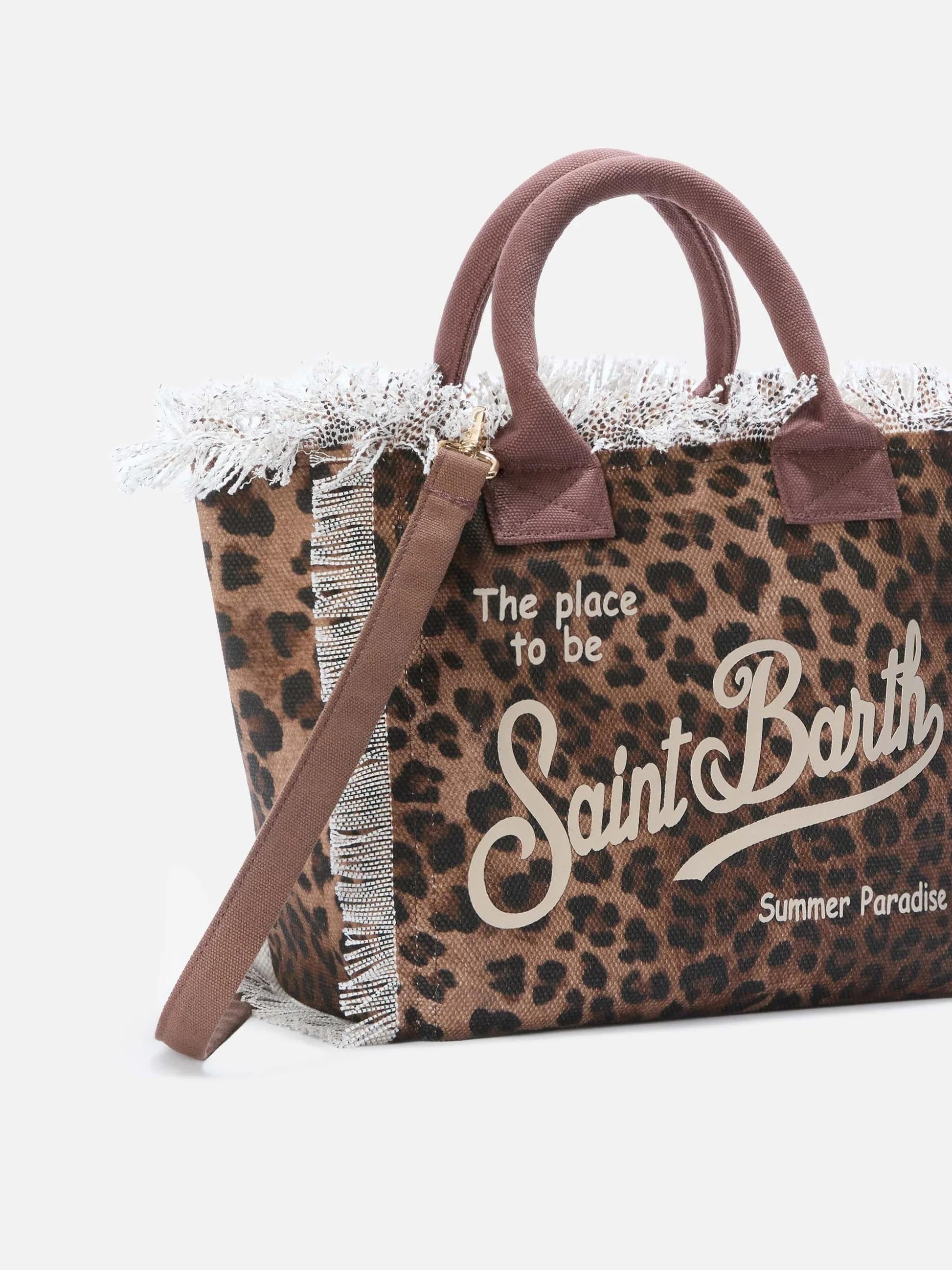 Borsa Colette in canvas con fantasia leopardata COL0001 00190L MC2 SAINT BARTH 