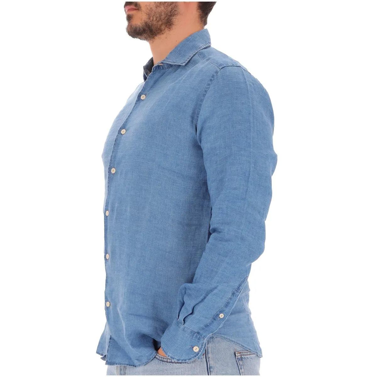 MC2 SAINT BARTH<BR/>Camicia Pamplona in lino Denim Dark PAMP00100977L PAMP001 00977L MC2 SAINT BARTH 