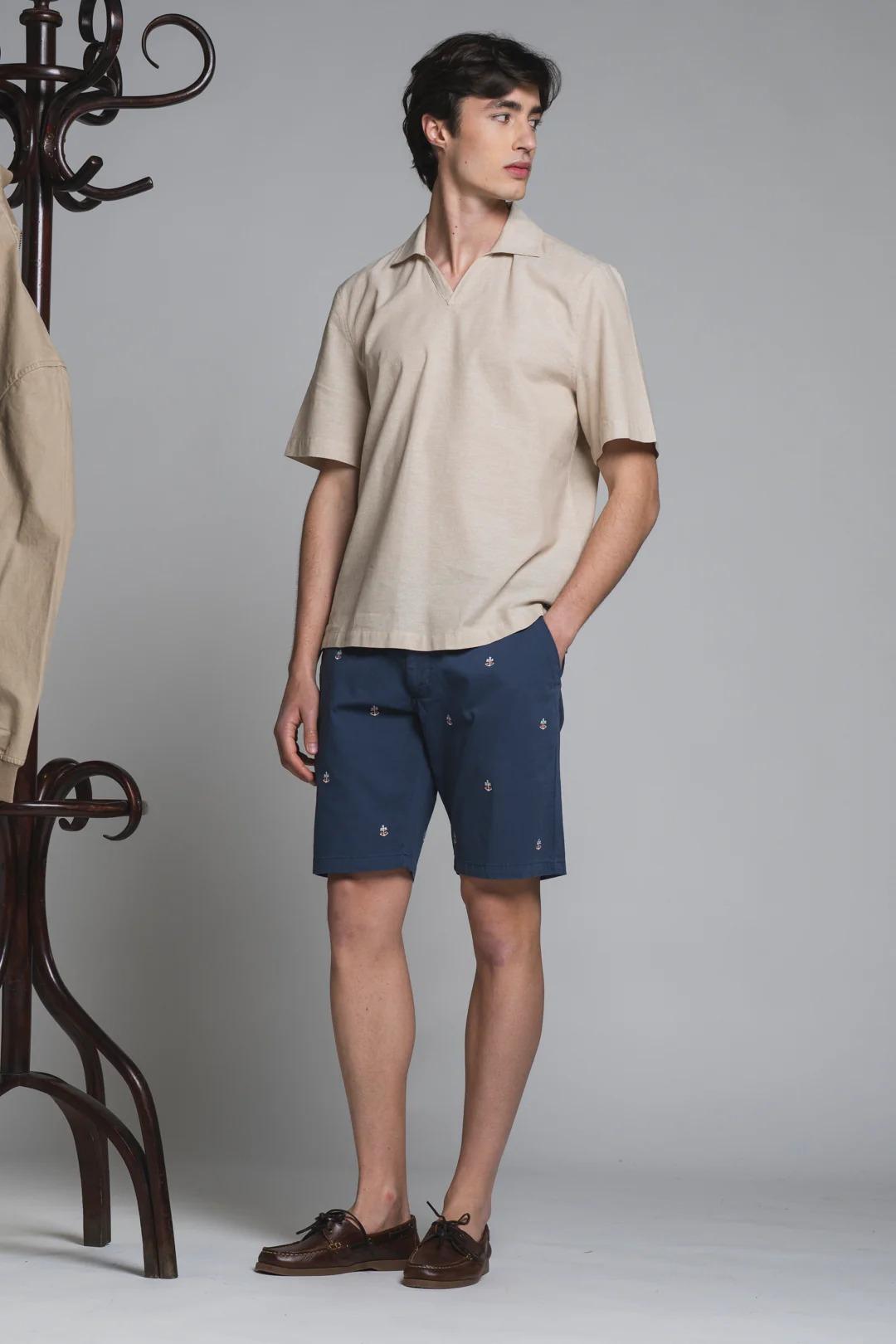 JAMIE POLO SKIPPER IN MIXED LINEN ECRU' IM26SSOM-JAMIE-MLN C56 IMPURE 