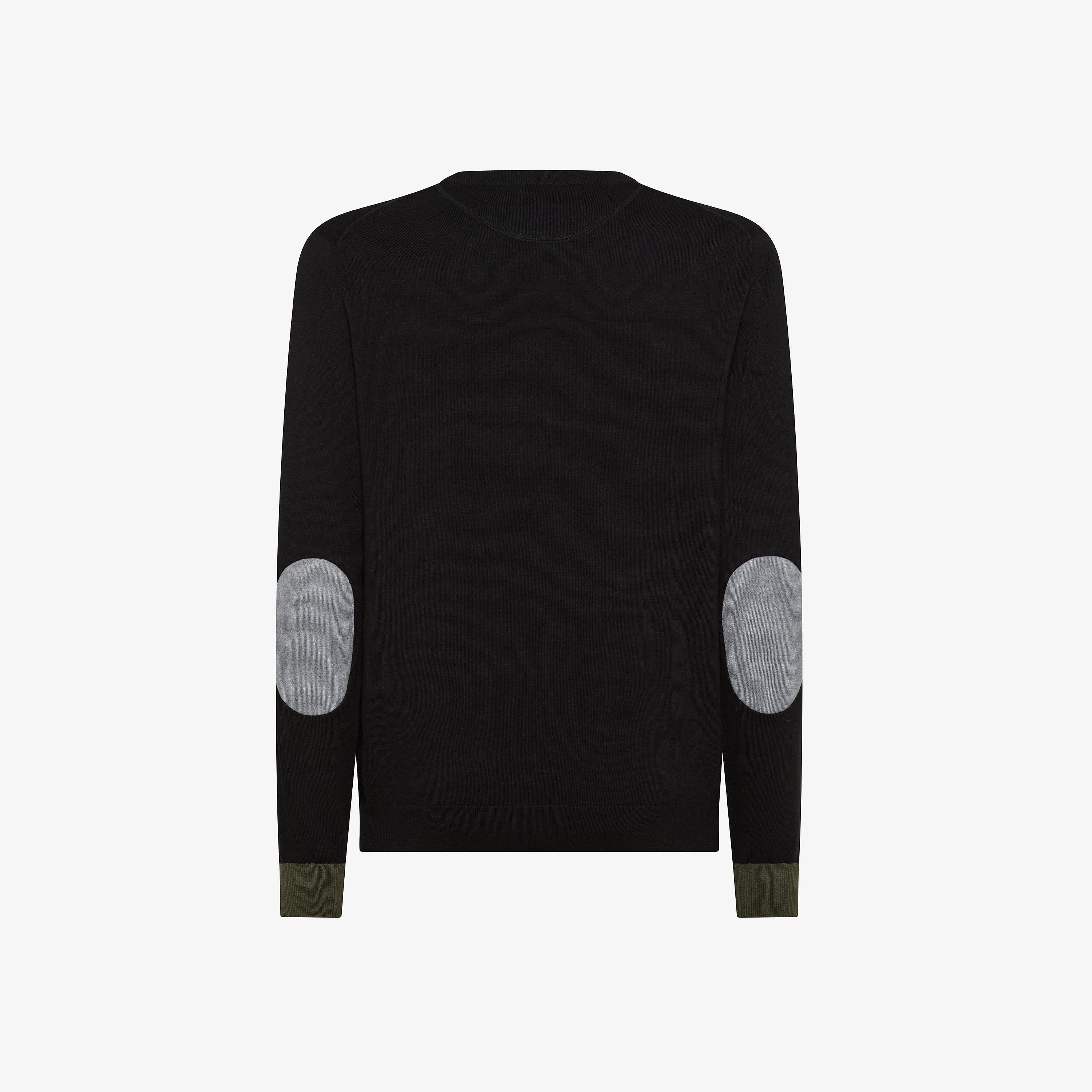SUN68 Maglia in lana e cotone con patch nero K45143 11 SUN 68 