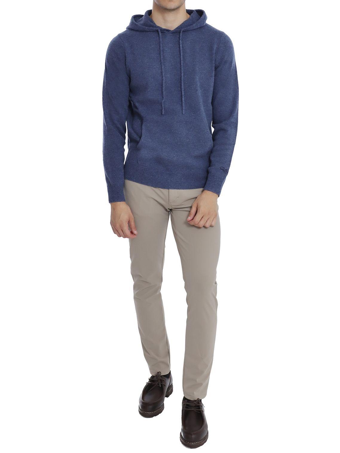 Mc2 Saint Barth  MAHONY LAMBSWOOLHOODED KNIT  DENIM MAH0002 00059I MC2 SAINT BARTH 