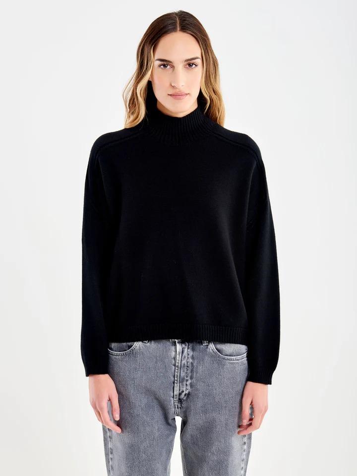 VICOLO-Dolcevita Maniche a Martello Nera 77063 NERO VICOLO 