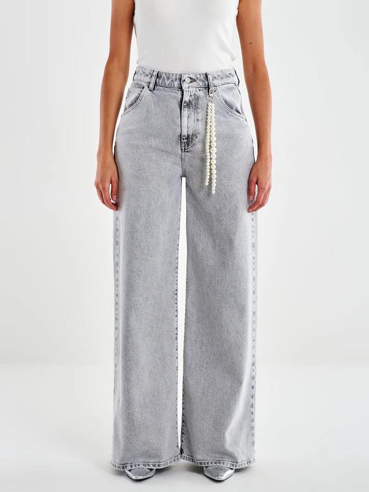 Jeans Icon Lexie con Catena grigio<BR/> DF5127 GRIGIO VICOLO 