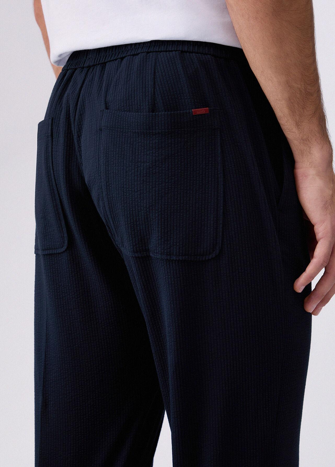 Liu-jo Pantaloni in seersucker blu QA6185T452A 94013 LIU-JO 