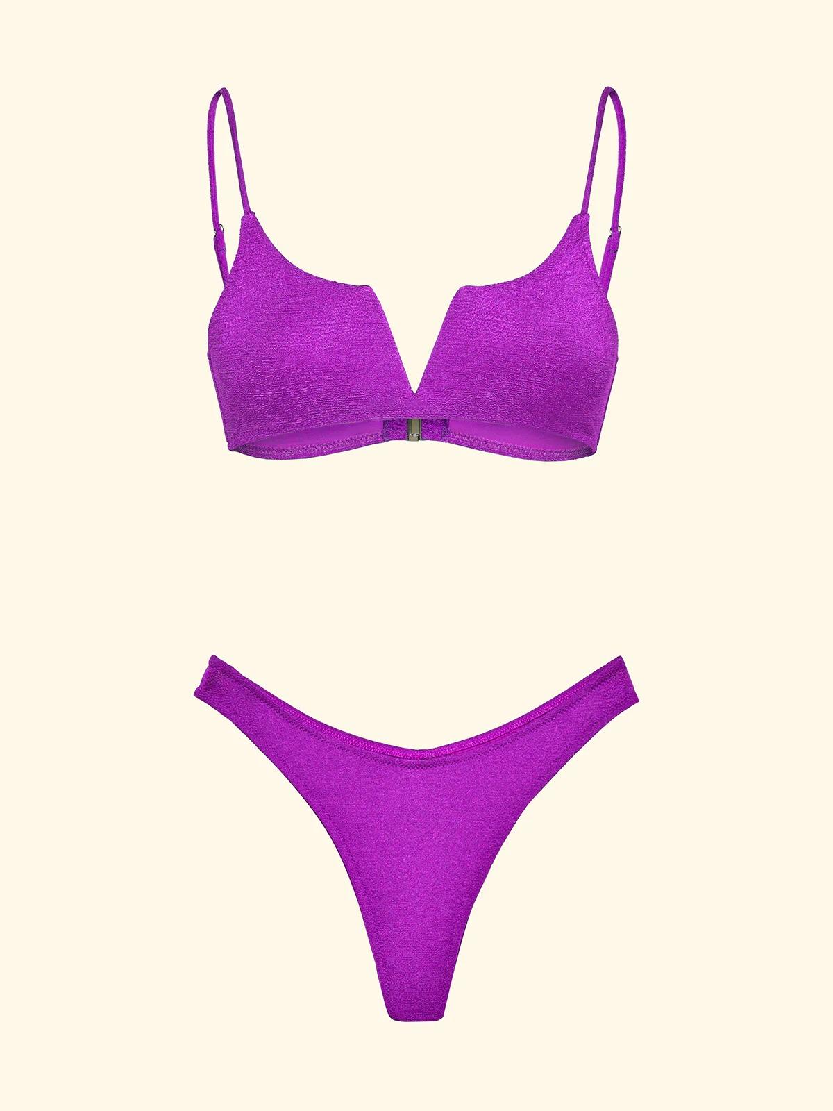 Bikini Donna F**K Top Fisso con ferretto e Slip Americano Fisso Purple SW1805-PR FK26-SW1805 PR F**K 