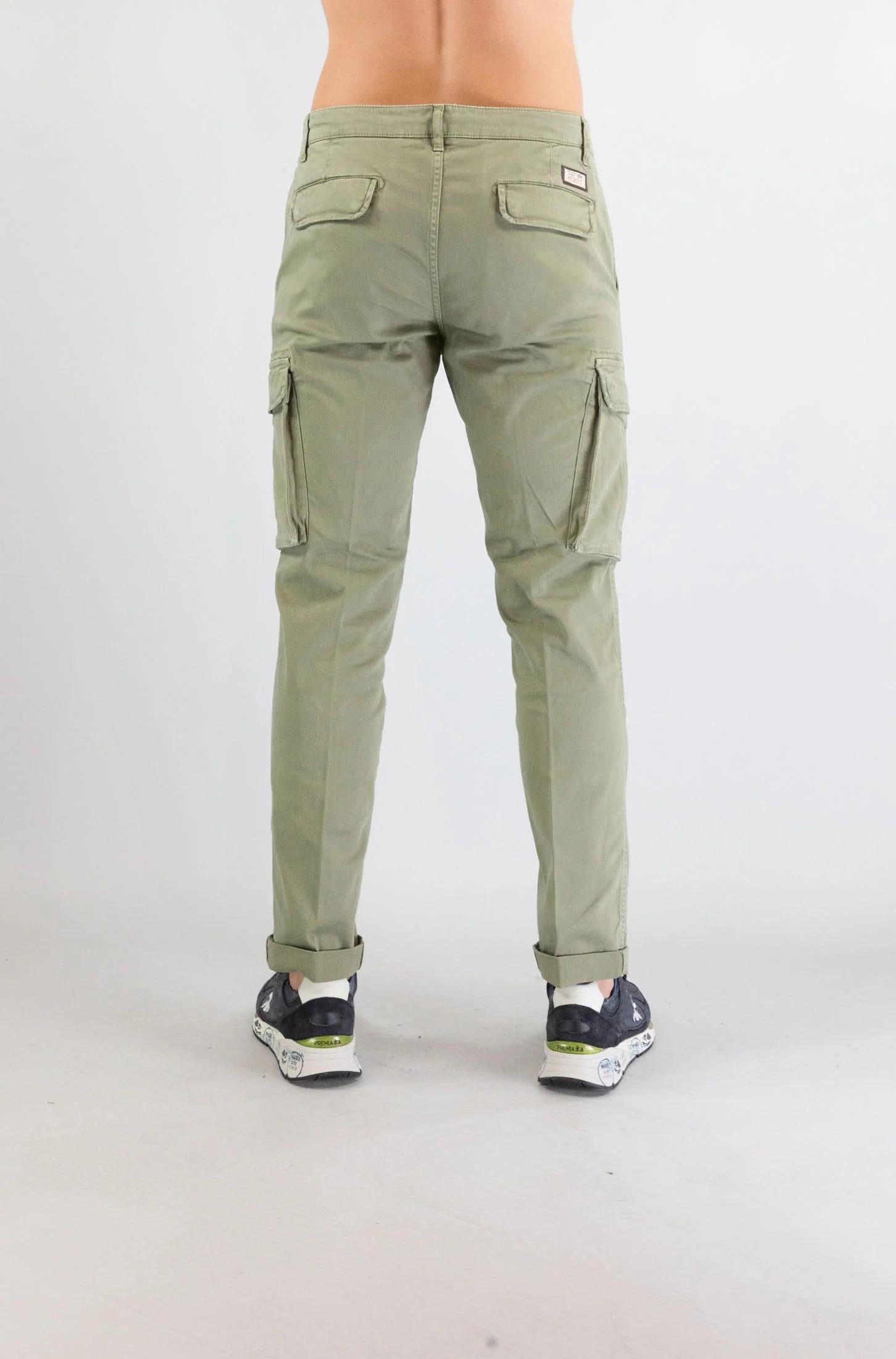 Pantalone Cargo 40weft Verde Salvia da Uomo aiko 2374 AIKO_2374 W2359 40WEFT 