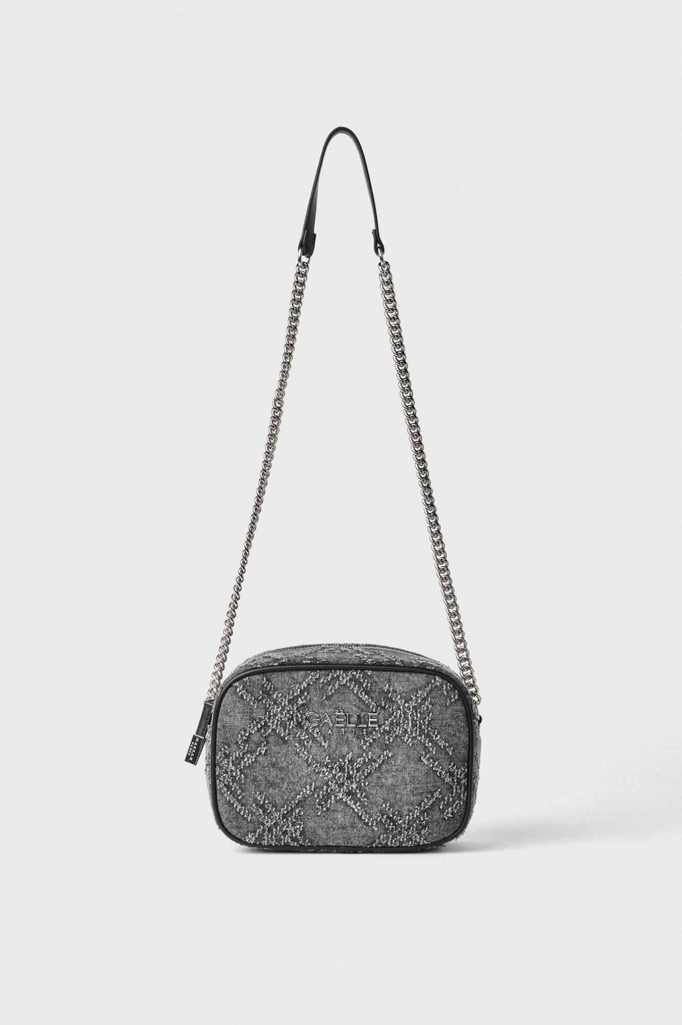 Mini Camera Bag Denim Sfrangiato  Nero - Gaëlle Paris GAACW02401-MTFI0002 NE01 GAELLE 