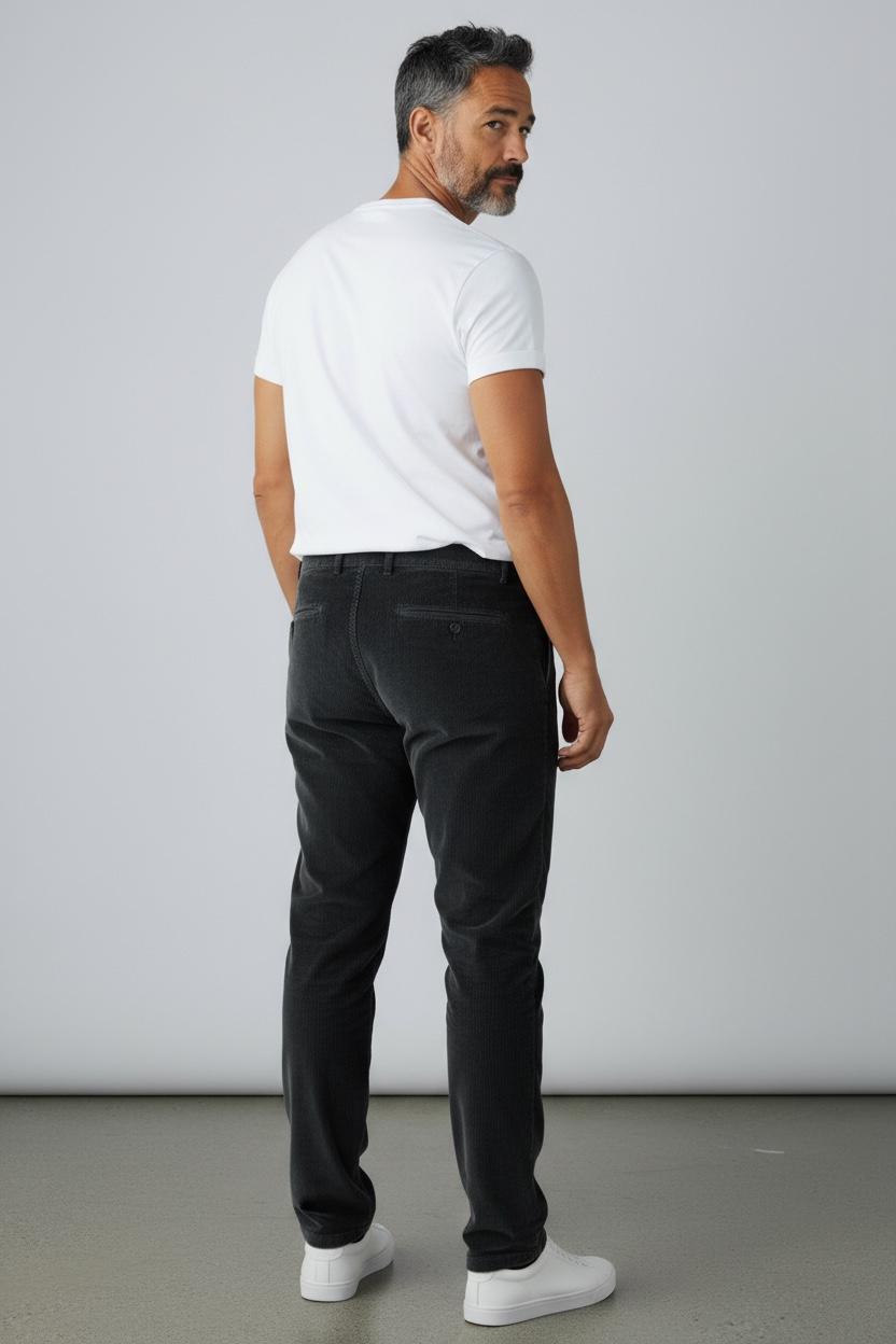 Michael Coal pantalone coulisse mc-denny/2741 velluto millerighe con pence nero MCDEN2741F25 019 MICHAEL COAL 