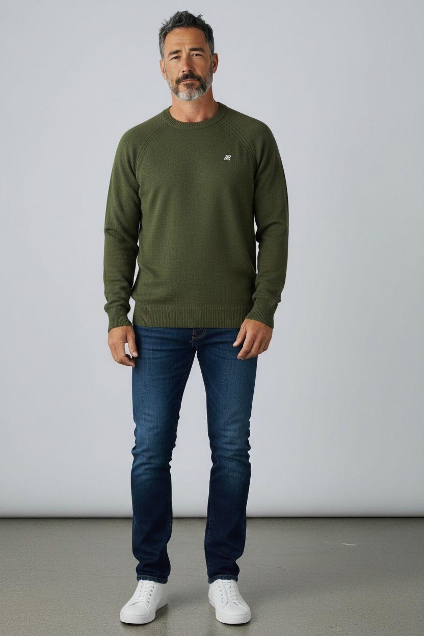 SEBAS WOOL CASHMERE GREEN RIFLE MELANGE K2142GW KAE K-WAY 