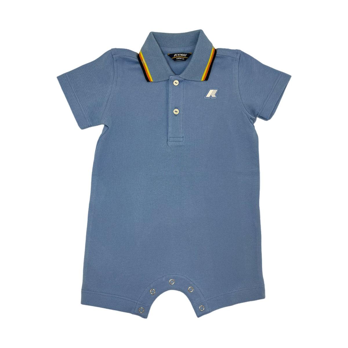 Babygrow unisex in piqué elasticizzato blu cielo K71373W 356 K-WAY 