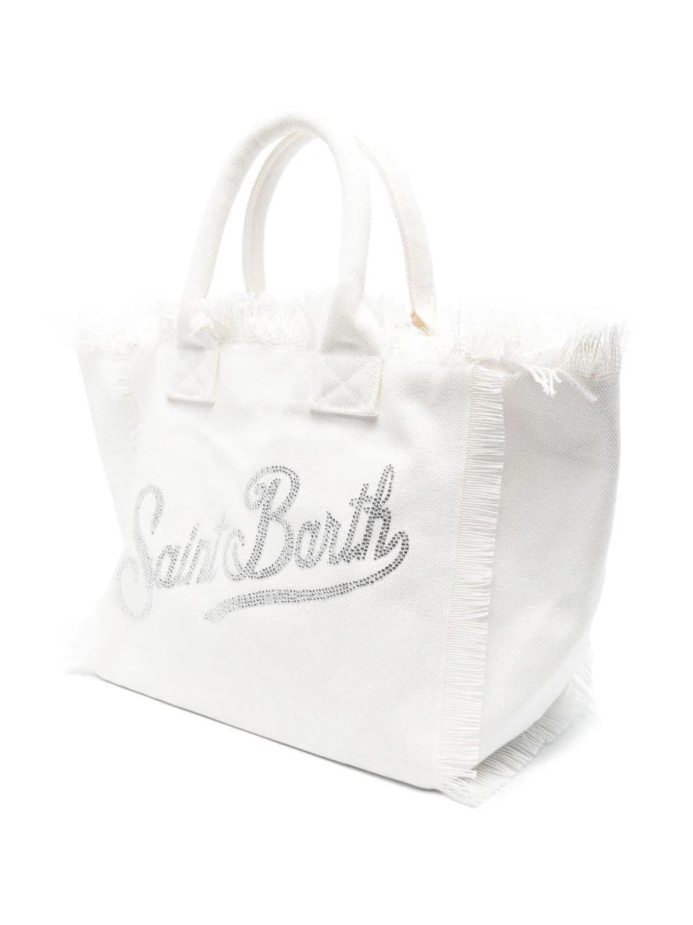 Borsa "Vanity" Saint Barth bianca con logo in strass VANI001 02571L MC2 SAINT BARTH 