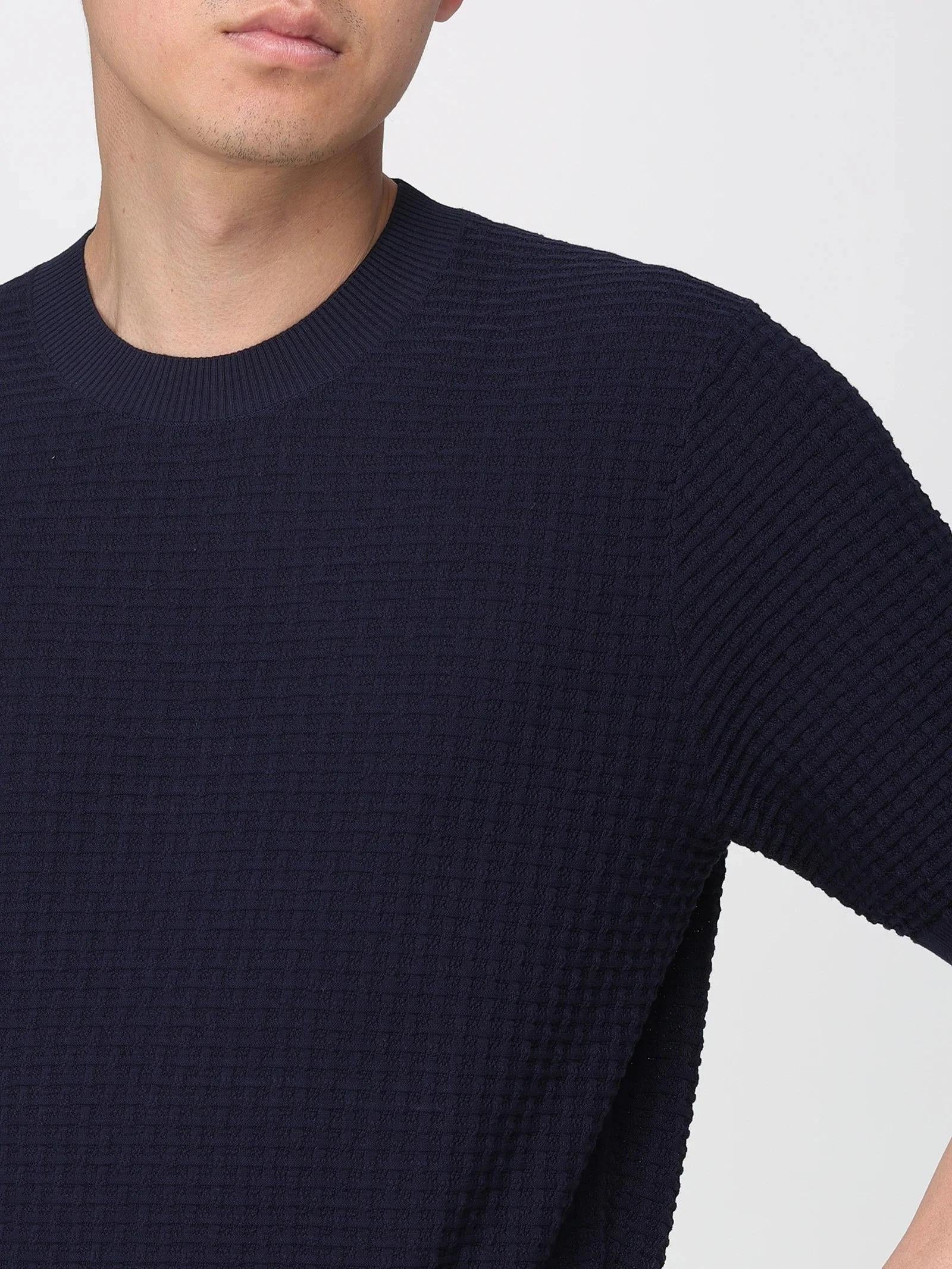 KANGRA Maglia Uomo Cotone Punto Alveare-Blu 3015/21 38 KANGRA 