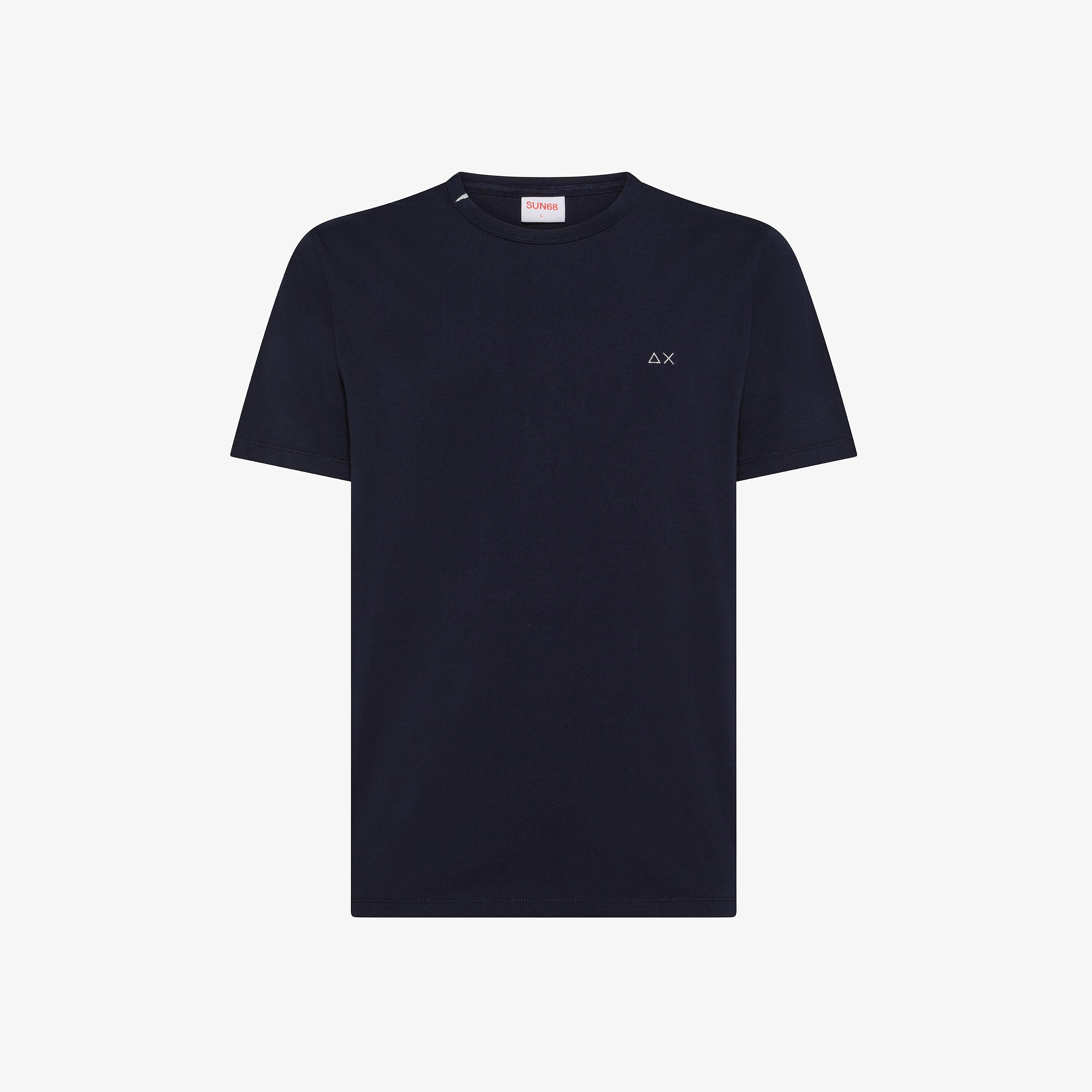 SUN68 T-shirt girocollo in jersey di cotone navy blue T45104 07 SUN 68 
