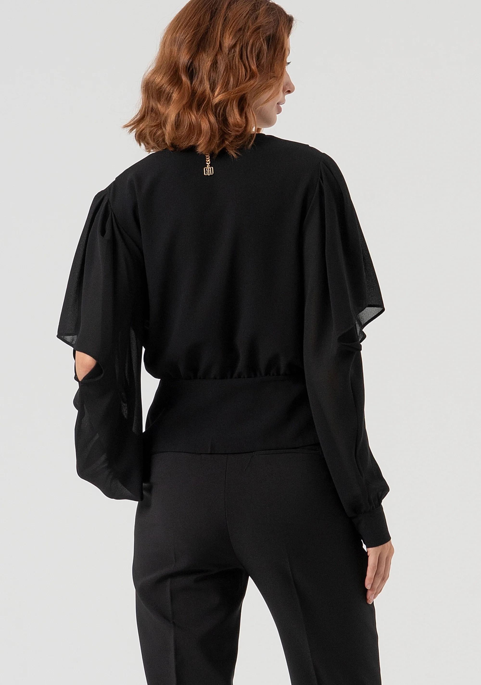 Blusa regular in georgette black FQ25WT1005W41201 053 FRACOMINA 