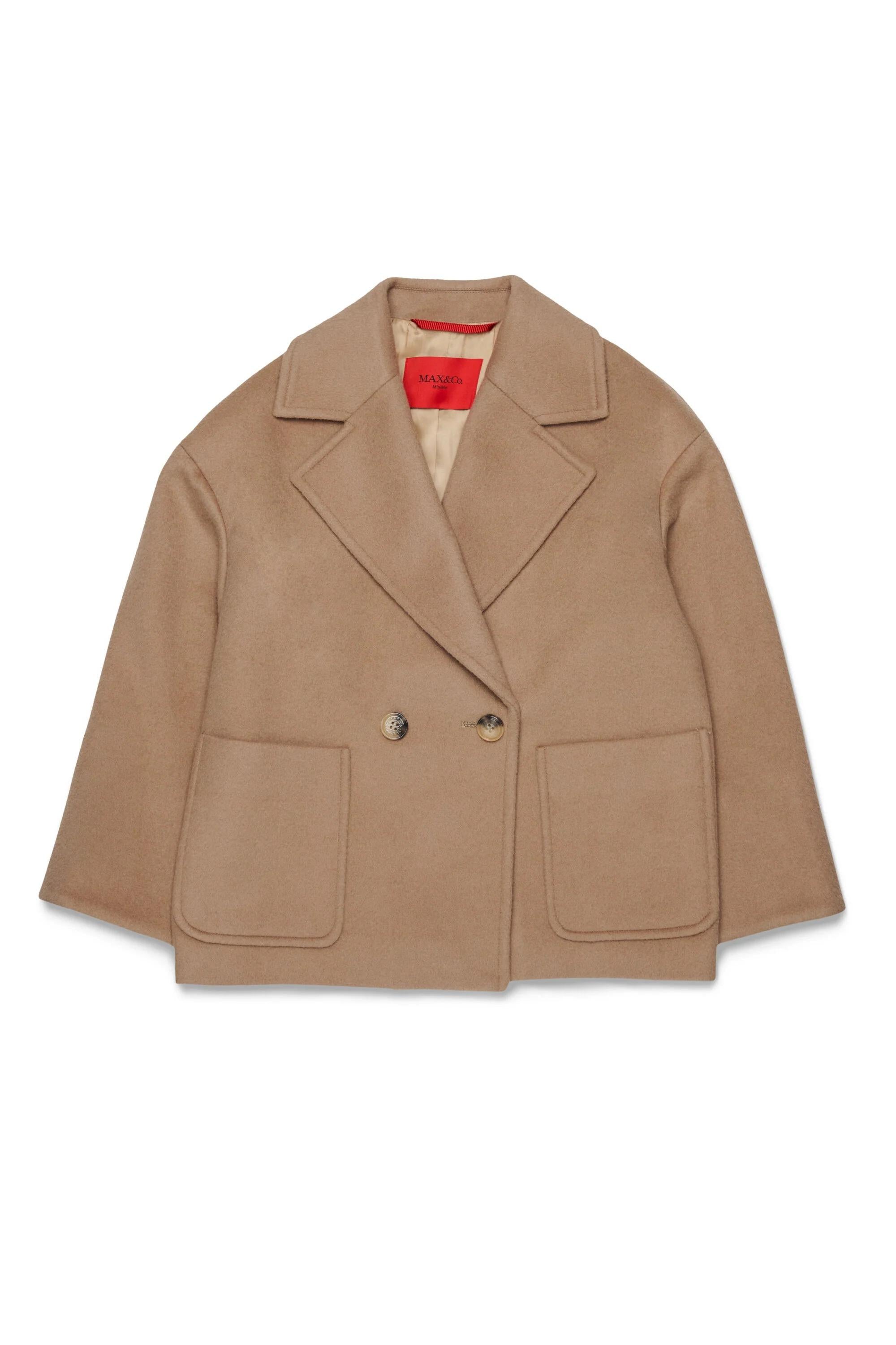 MAX&Co.<BR/>Cappotto caban doppiopetto in lana rasata cammello MX0229-MX052 MX702 MAX&CO KID 